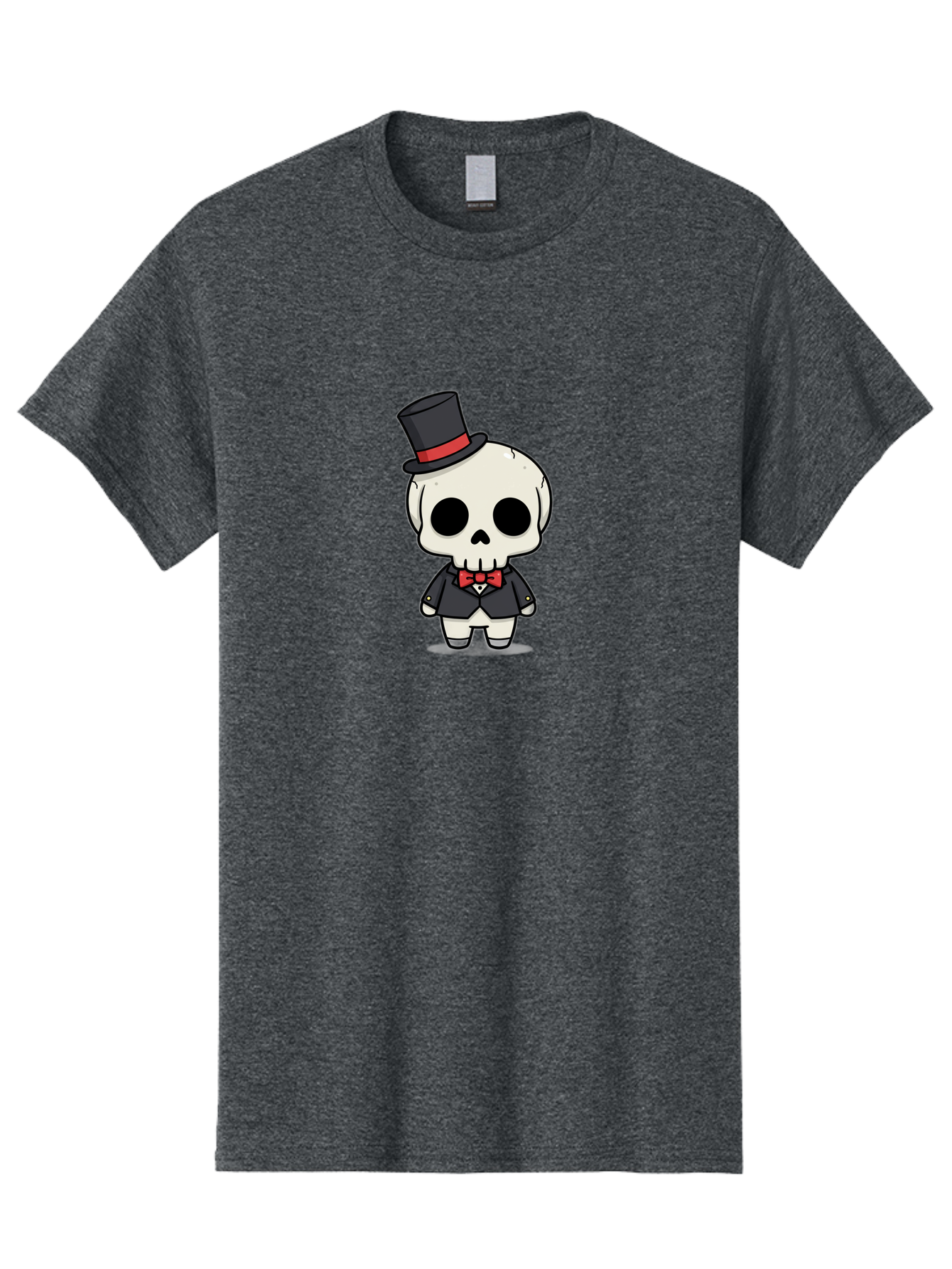 Skeleton-Gentleman Men'S Graphic Tee, 100% Cotton, Comfortable Casual Summer Wear, Machine Washable, Cartoon Skeleton, Gentleman Attire, Top Hat, Bow Tie, Spooky Chic, Halloween Style, Formal Wear, Skull Character, Kawaii Aesthetic, Bad572
