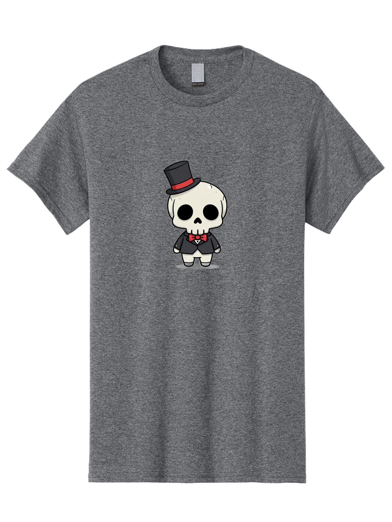 Skeleton-Gentleman Men'S Graphic Tee, 100% Cotton, Comfortable Casual Summer Wear, Machine Washable, Cartoon Skeleton, Gentleman Attire, Top Hat, Bow Tie, Spooky Chic, Halloween Style, Formal Wear, Skull Character, Kawaii Aesthetic, Bad572