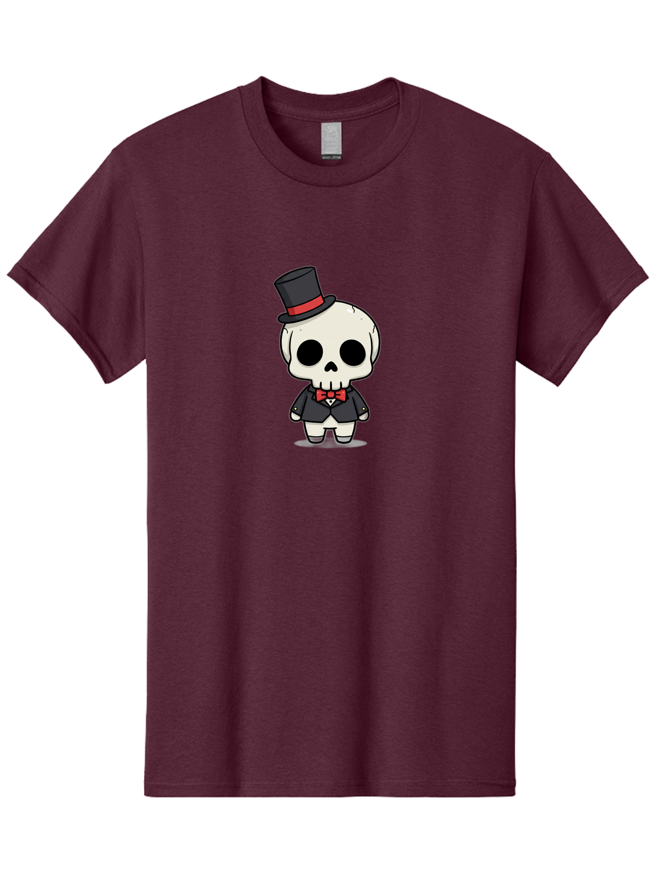 Skeleton-Gentleman Men'S Graphic Tee, 100% Cotton, Comfortable Casual Summer Wear, Machine Washable, Cartoon Skeleton, Gentleman Attire, Top Hat, Bow Tie, Spooky Chic, Halloween Style, Formal Wear, Skull Character, Kawaii Aesthetic, Bad572