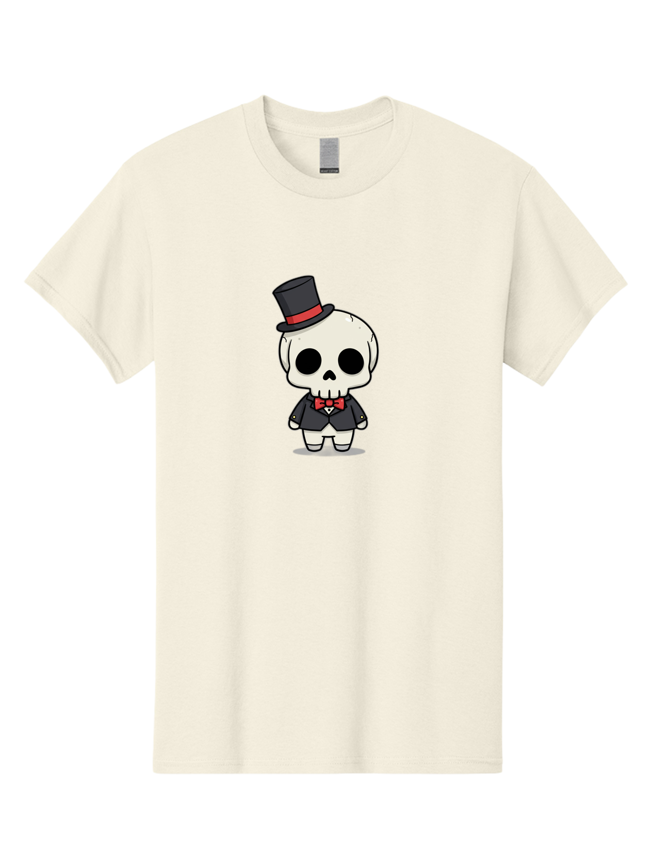 Skeleton-Gentleman Men'S Graphic Tee, 100% Cotton, Comfortable Casual Summer Wear, Machine Washable, Cartoon Skeleton, Gentleman Attire, Top Hat, Bow Tie, Spooky Chic, Halloween Style, Formal Wear, Skull Character, Kawaii Aesthetic, Bad572