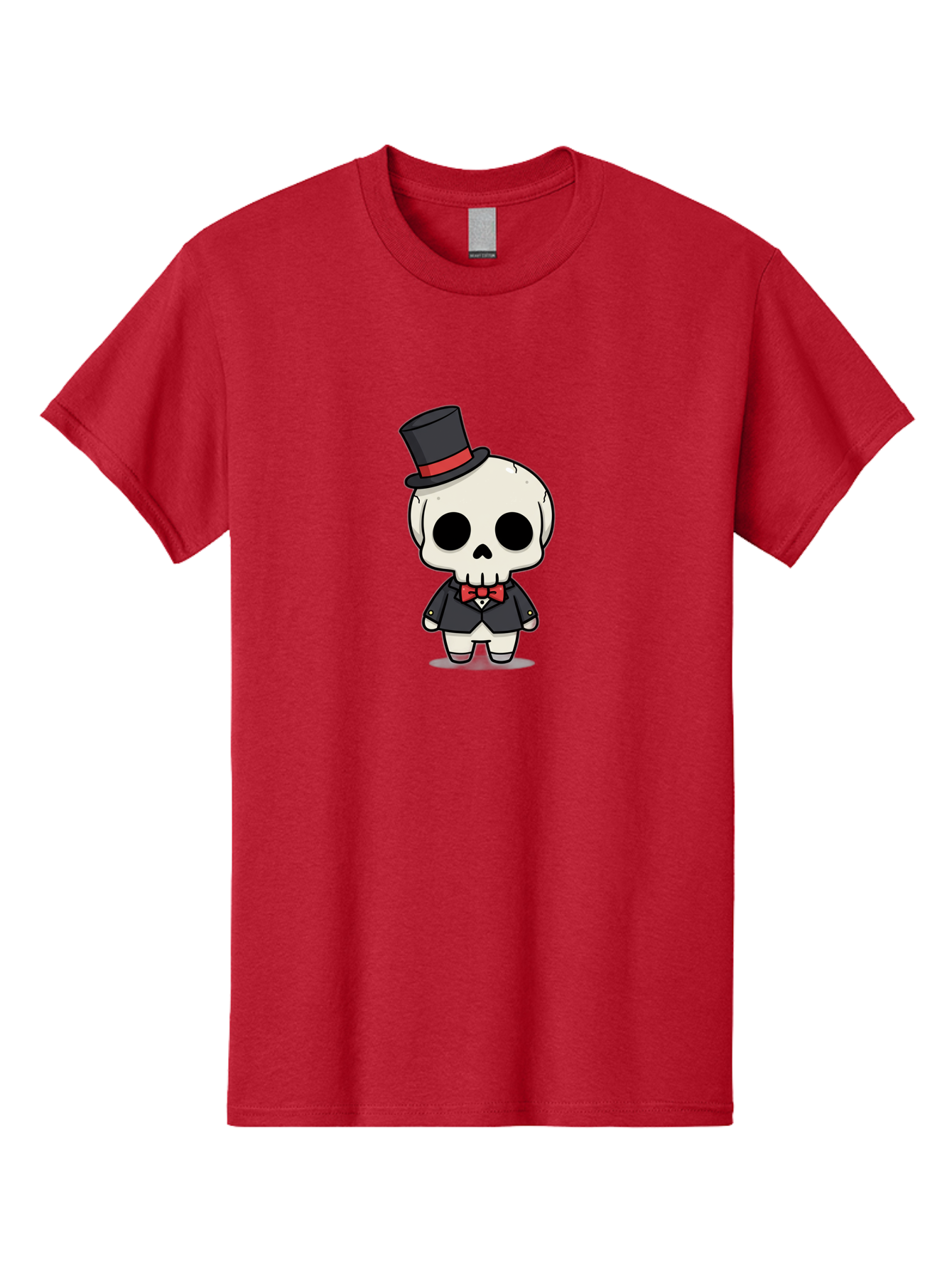 Skeleton-Gentleman Men'S Graphic Tee, 100% Cotton, Comfortable Casual Summer Wear, Machine Washable, Cartoon Skeleton, Gentleman Attire, Top Hat, Bow Tie, Spooky Chic, Halloween Style, Formal Wear, Skull Character, Kawaii Aesthetic, Bad572