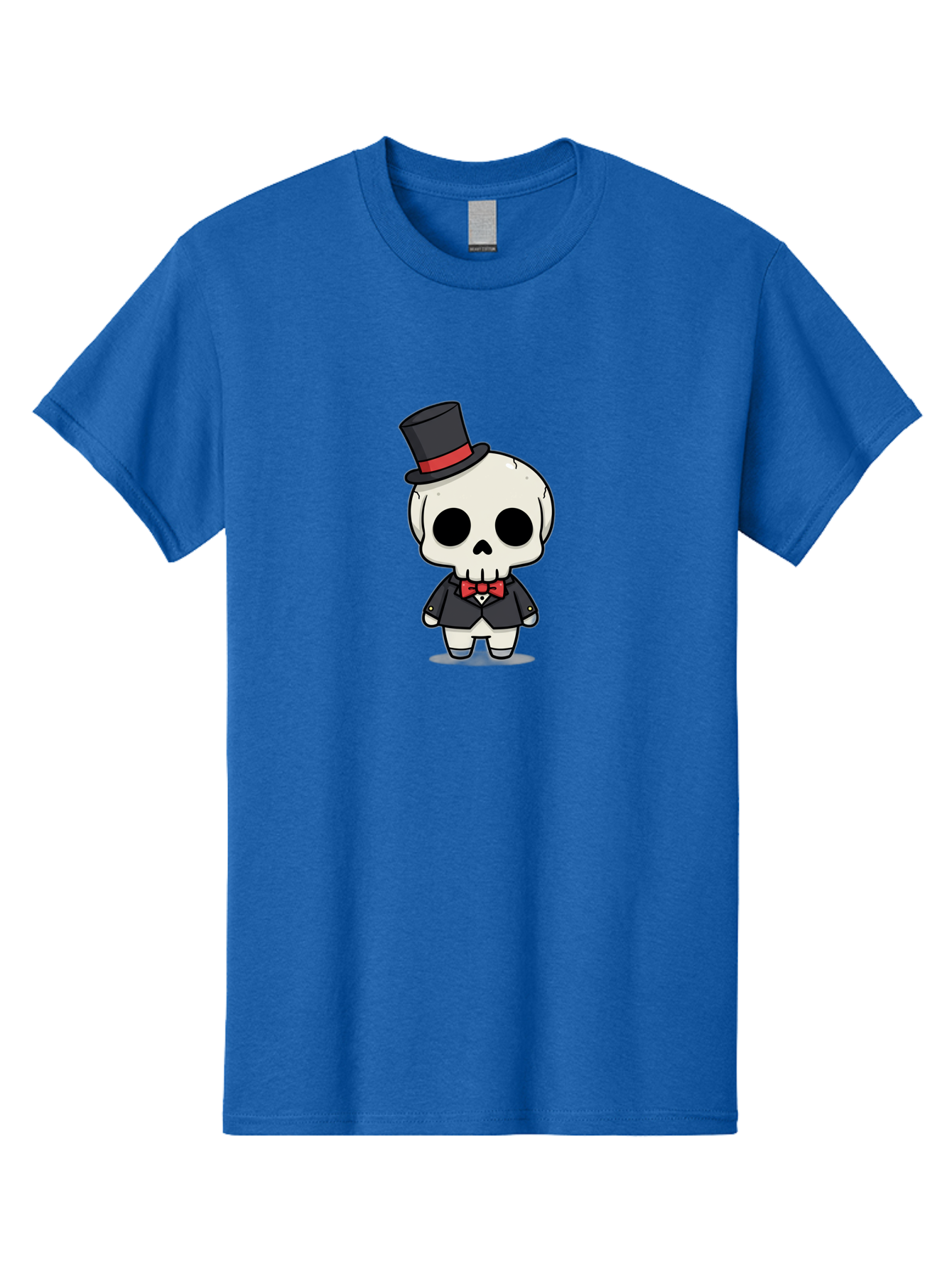 Skeleton-Gentleman Men'S Graphic Tee, 100% Cotton, Comfortable Casual Summer Wear, Machine Washable, Cartoon Skeleton, Gentleman Attire, Top Hat, Bow Tie, Spooky Chic, Halloween Style, Formal Wear, Skull Character, Kawaii Aesthetic, Bad572