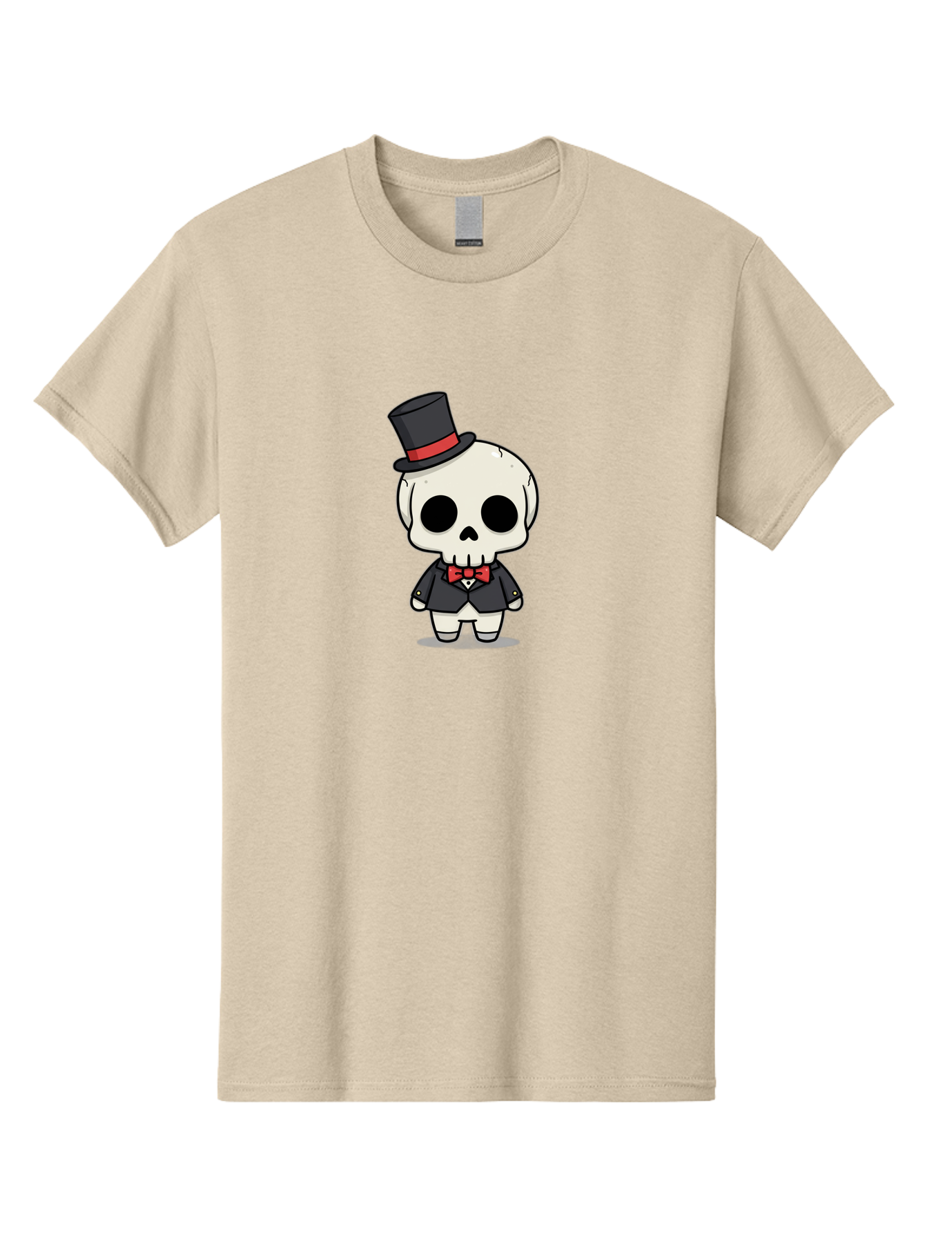 Skeleton-Gentleman Men'S Graphic Tee, 100% Cotton, Comfortable Casual Summer Wear, Machine Washable, Cartoon Skeleton, Gentleman Attire, Top Hat, Bow Tie, Spooky Chic, Halloween Style, Formal Wear, Skull Character, Kawaii Aesthetic, Bad572