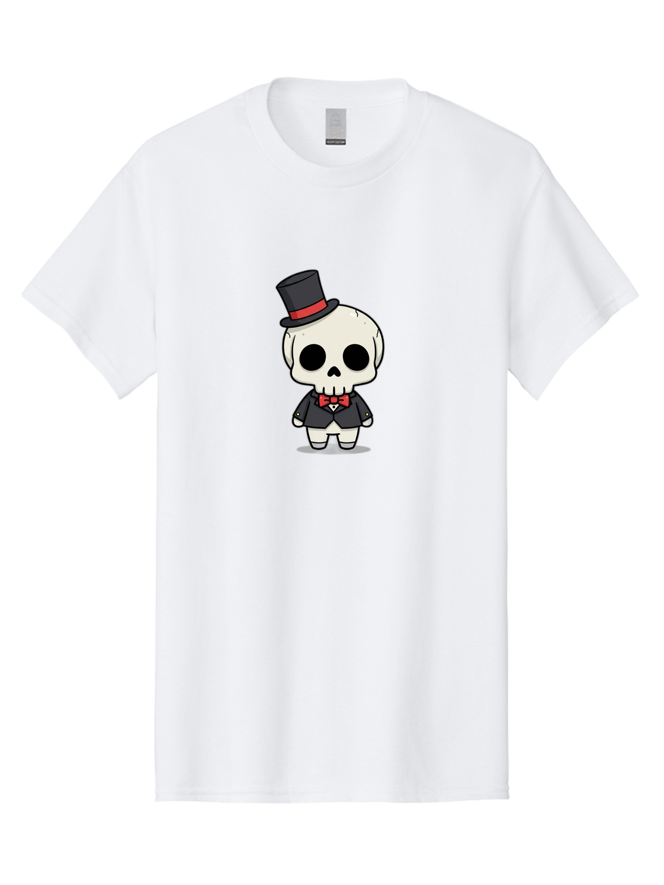 Skeleton-Gentleman Men'S Graphic Tee, 100% Cotton, Comfortable Casual Summer Wear, Machine Washable, Cartoon Skeleton, Gentleman Attire, Top Hat, Bow Tie, Spooky Chic, Halloween Style, Formal Wear, Skull Character, Kawaii Aesthetic, Bad572