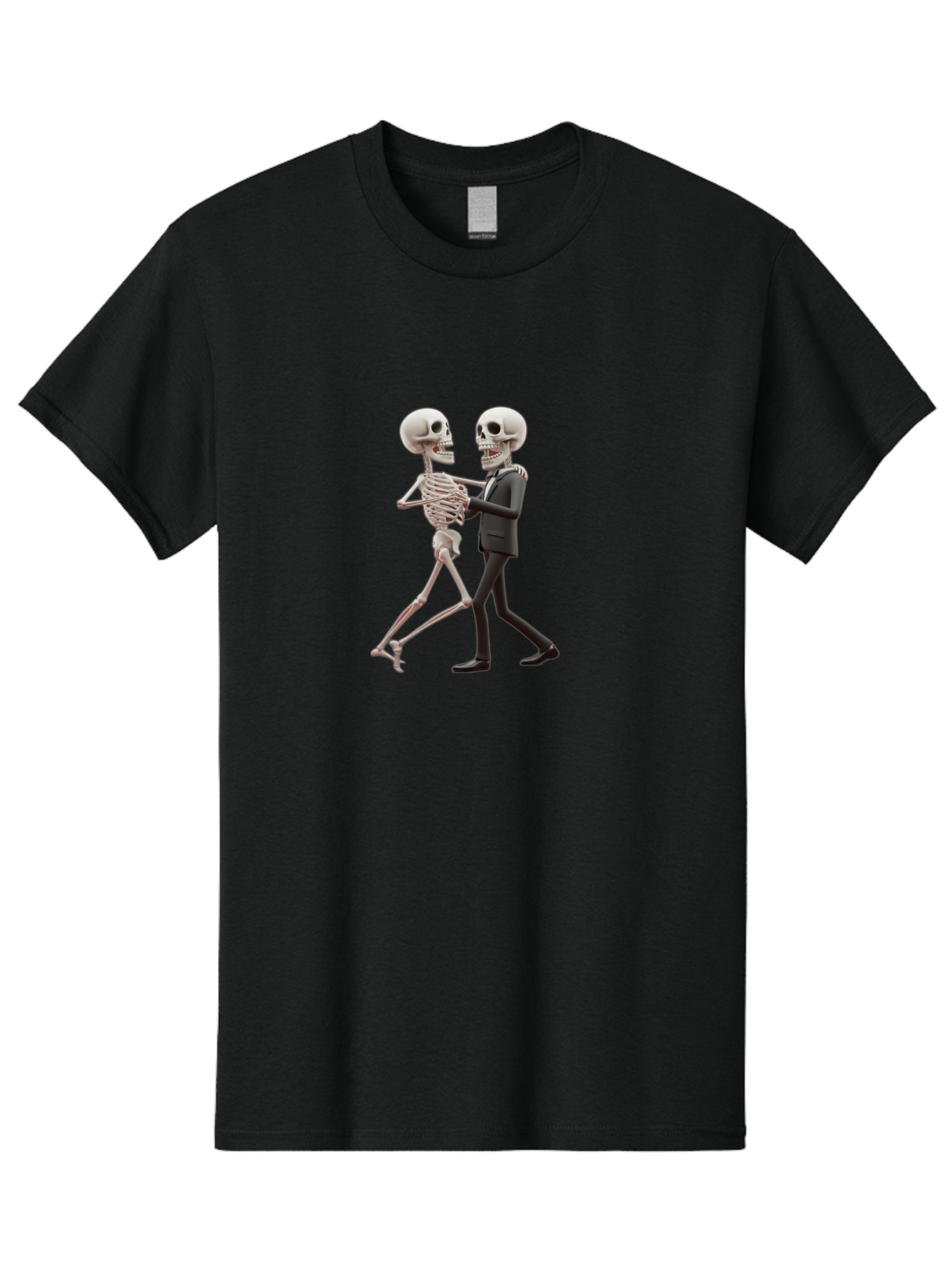 Skeletons-Dancing Men'S Graphic Tee, 100% Cotton, Comfortable Casual Summer Wear, Machine Washable, Skeletons Dancing Together, Humorous Scene, Unique Visuals, Creative Art, 3D Artistry, Skeleton In Suit, Quirky Character Design, Dance Move, Bad577