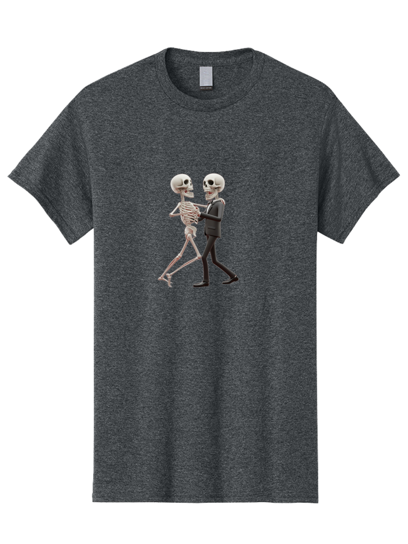 Skeletons-Dancing Men'S Graphic Tee, 100% Cotton, Comfortable Casual Summer Wear, Machine Washable, Skeletons Dancing Together, Humorous Scene, Unique Visuals, Creative Art, 3D Artistry, Skeleton In Suit, Quirky Character Design, Dance Move, Bad577