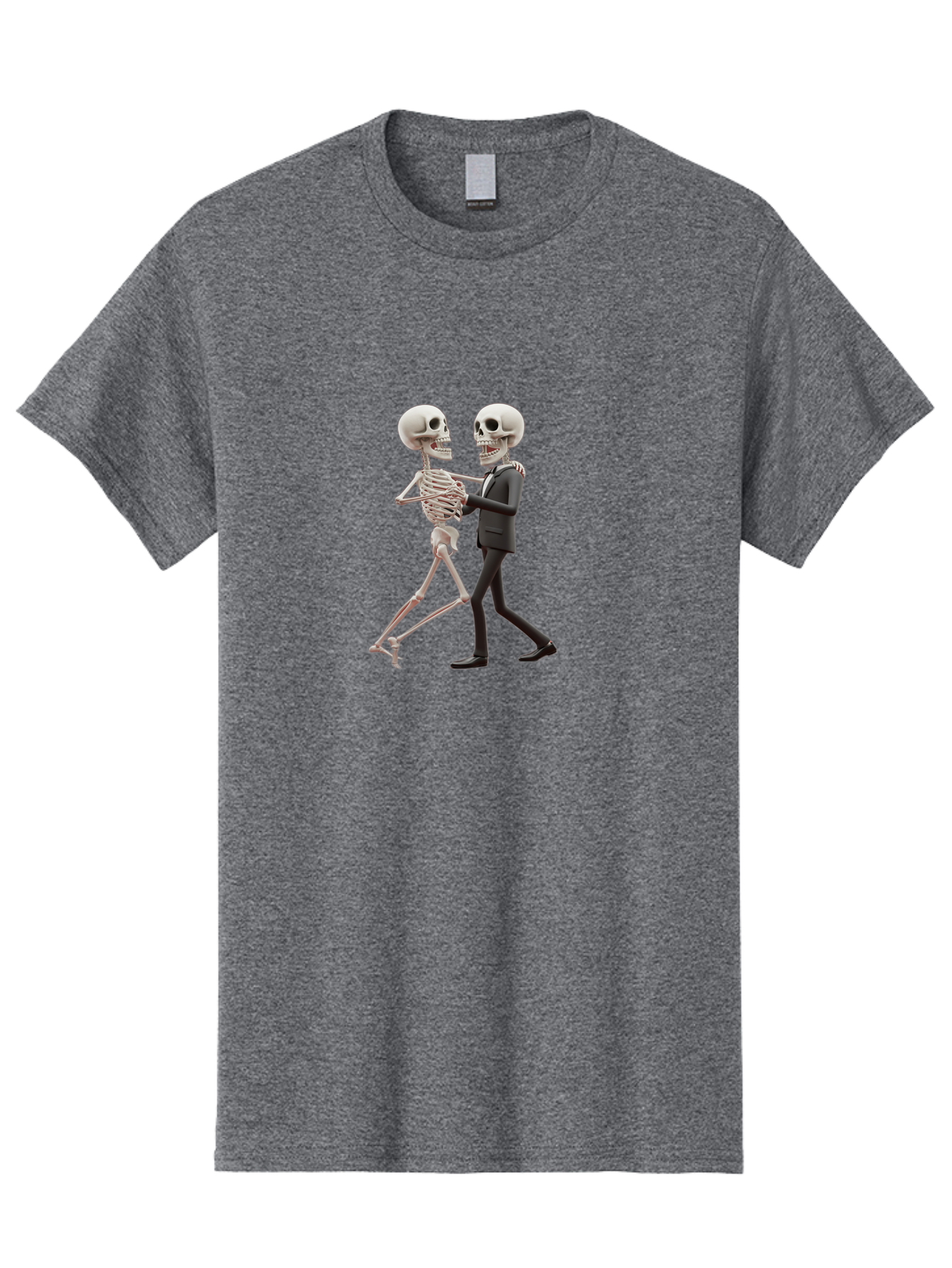 Skeletons-Dancing Men'S Graphic Tee, 100% Cotton, Comfortable Casual Summer Wear, Machine Washable, Skeletons Dancing Together, Humorous Scene, Unique Visuals, Creative Art, 3D Artistry, Skeleton In Suit, Quirky Character Design, Dance Move, Bad577