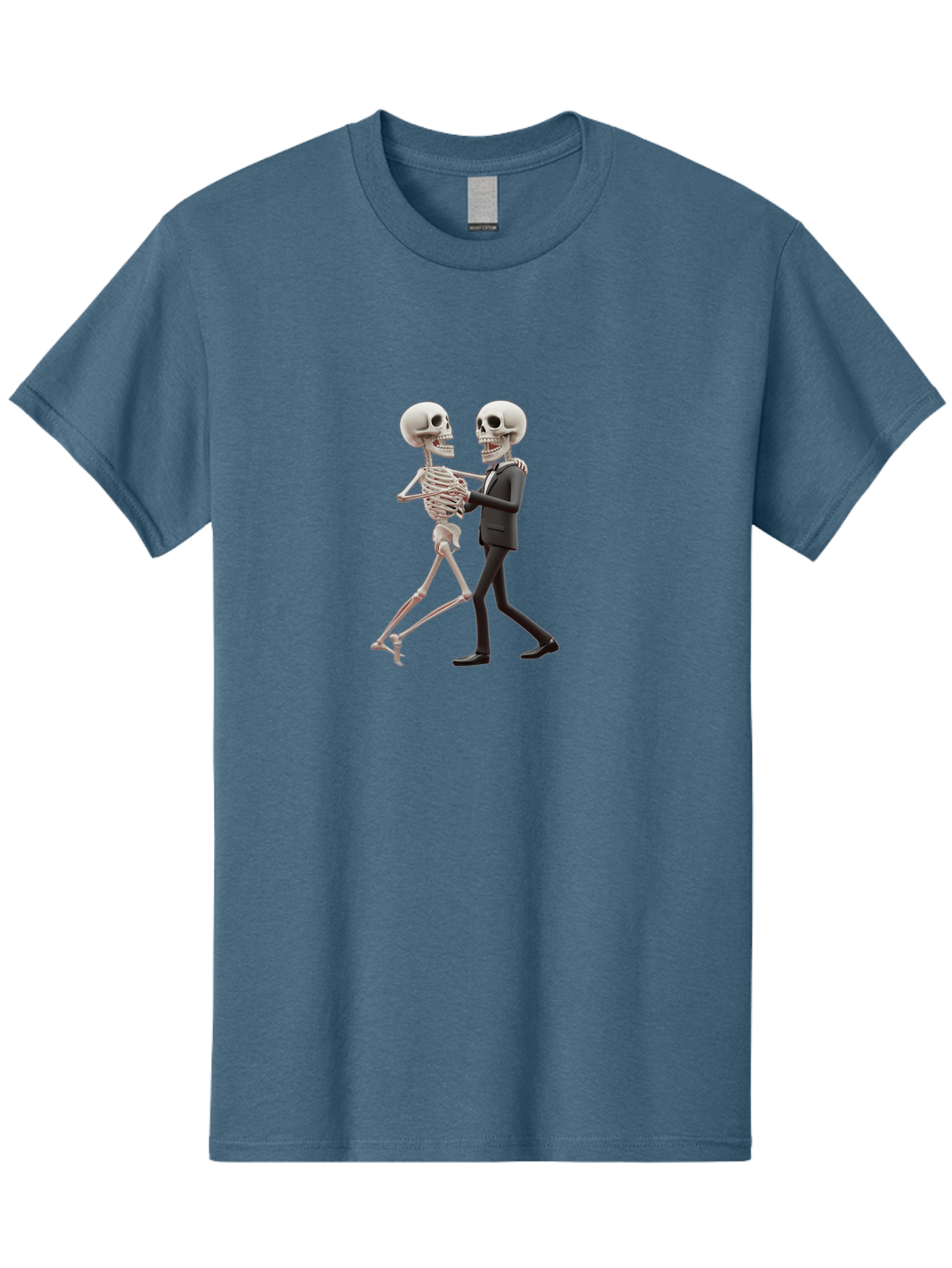 Skeletons-Dancing Men'S Graphic Tee, 100% Cotton, Comfortable Casual Summer Wear, Machine Washable, Skeletons Dancing Together, Humorous Scene, Unique Visuals, Creative Art, 3D Artistry, Skeleton In Suit, Quirky Character Design, Dance Move, Bad577