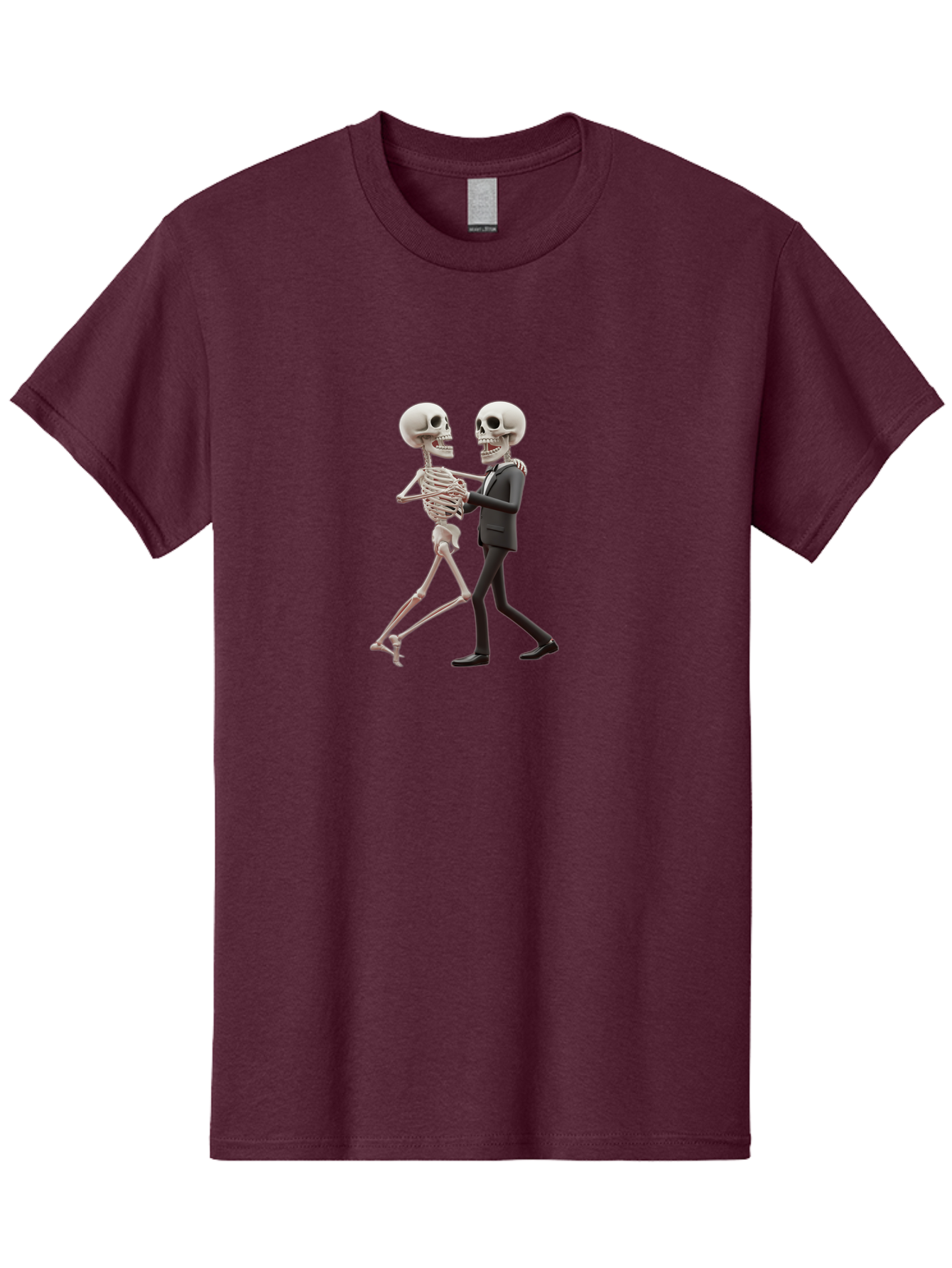 Skeletons-Dancing Men'S Graphic Tee, 100% Cotton, Comfortable Casual Summer Wear, Machine Washable, Skeletons Dancing Together, Humorous Scene, Unique Visuals, Creative Art, 3D Artistry, Skeleton In Suit, Quirky Character Design, Dance Move, Bad577