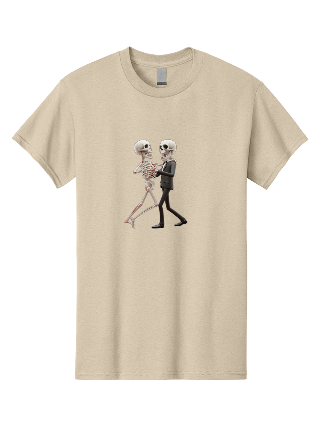 Skeletons-Dancing Men'S Graphic Tee, 100% Cotton, Comfortable Casual Summer Wear, Machine Washable, Skeletons Dancing Together, Humorous Scene, Unique Visuals, Creative Art, 3D Artistry, Skeleton In Suit, Quirky Character Design, Dance Move, Bad577