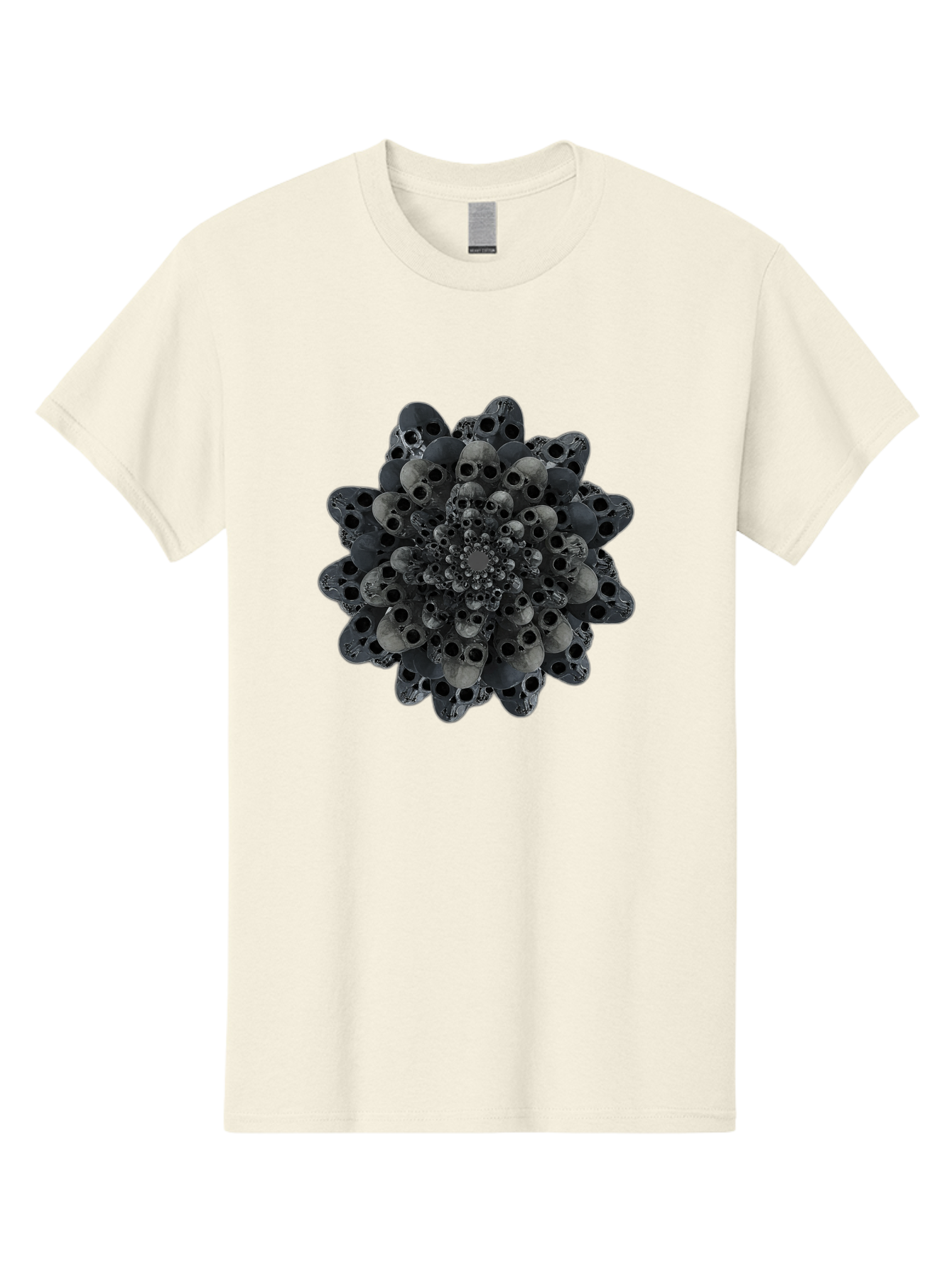 Skull-Cluster-1 Men'S Graphic Tee, 100% Cotton, Comfortable Casual Summer Wear, Machine Washable, Skull Flower, Human Skulls, Floral Arrangement, Dark Art, Gothic Decor, Skulls, Eerie Art, Dark Floral Design, Macabre Bad581
