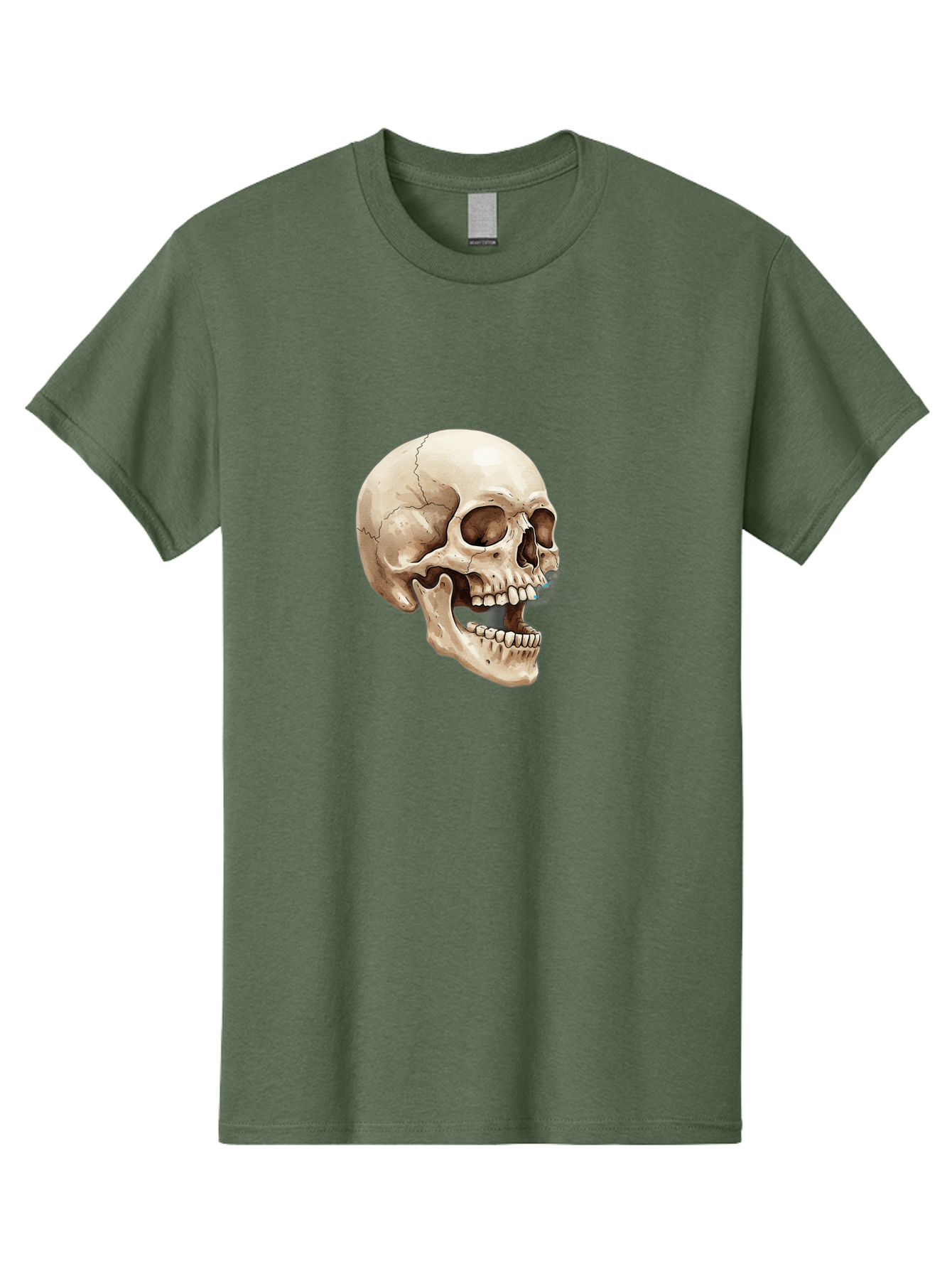 Skull Men'S Graphic Tee, 100% Cotton, Comfortable Casual Summer Wear, Machine Washable, Human Skull, Skeletal Head, Jawbone, Teeth, Anatomy, Bones, Forensic Science, Medical Illustration, Skull Structure Bad627