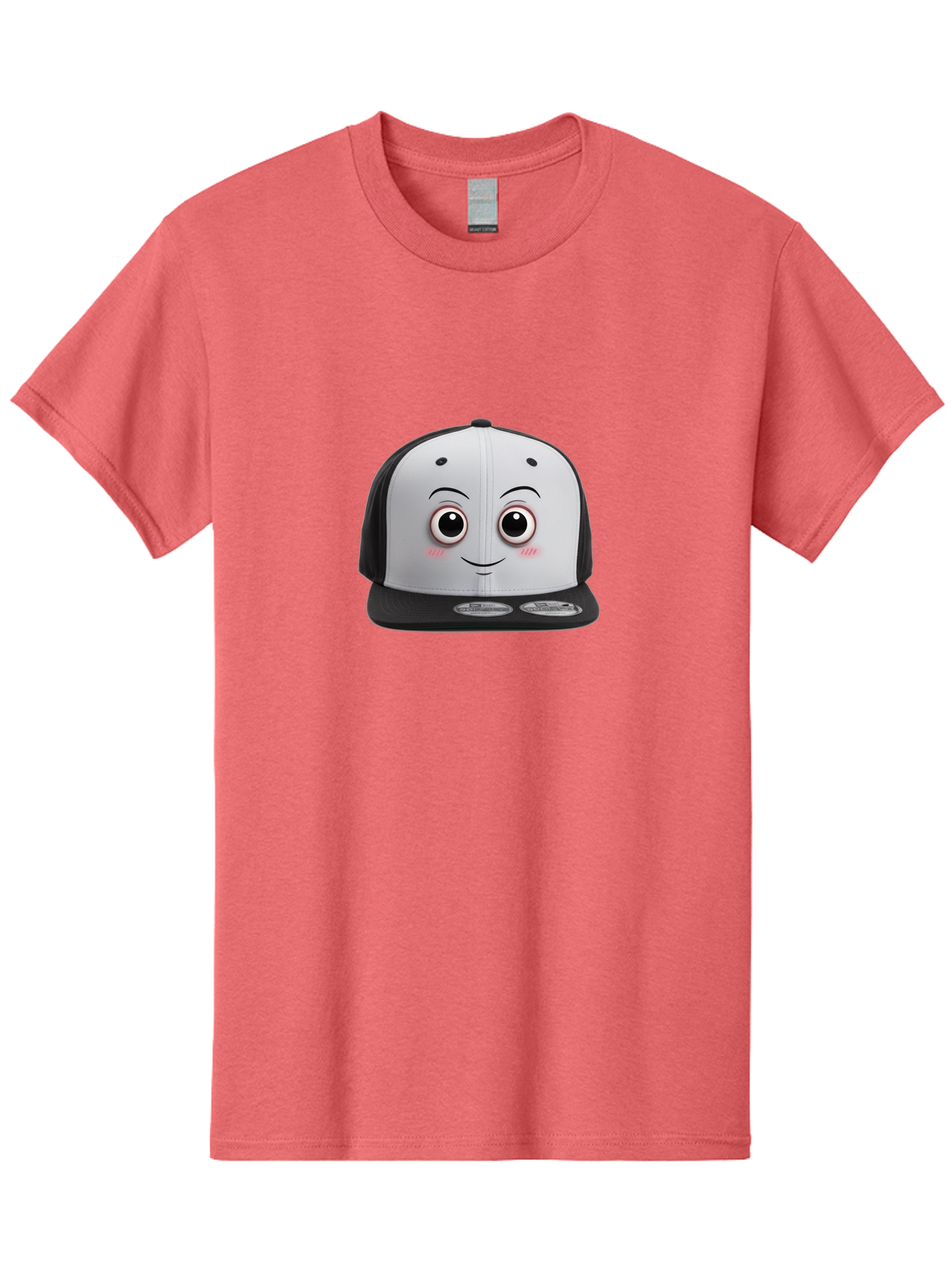 Smiling-Hat Men'S Graphic Tee, 100% Cotton, Comfortable Casual Summer Wear, Machine Washable, Thomas The Tank Engine Hat, Train-Themed Apparel, Black And White Baseball Cap, Cartoon Character Hat, Adorable Face, Eye-Catching Design, Bad645