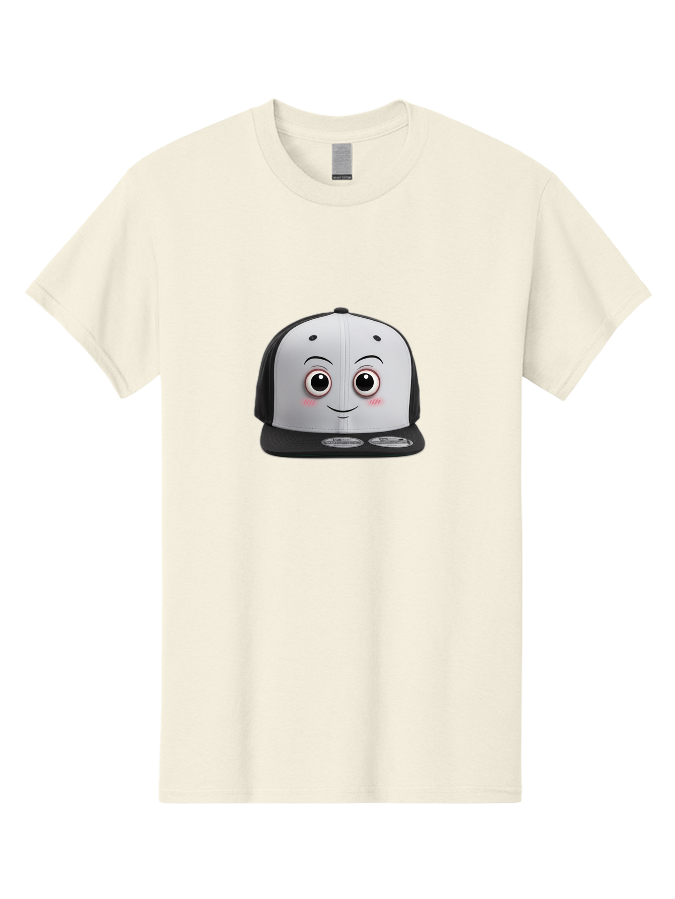 Smiling-Hat Men'S Graphic Tee, 100% Cotton, Comfortable Casual Summer Wear, Machine Washable, Thomas The Tank Engine Hat, Train-Themed Apparel, Black And White Baseball Cap, Cartoon Character Hat, Adorable Face, Eye-Catching Design, Bad645