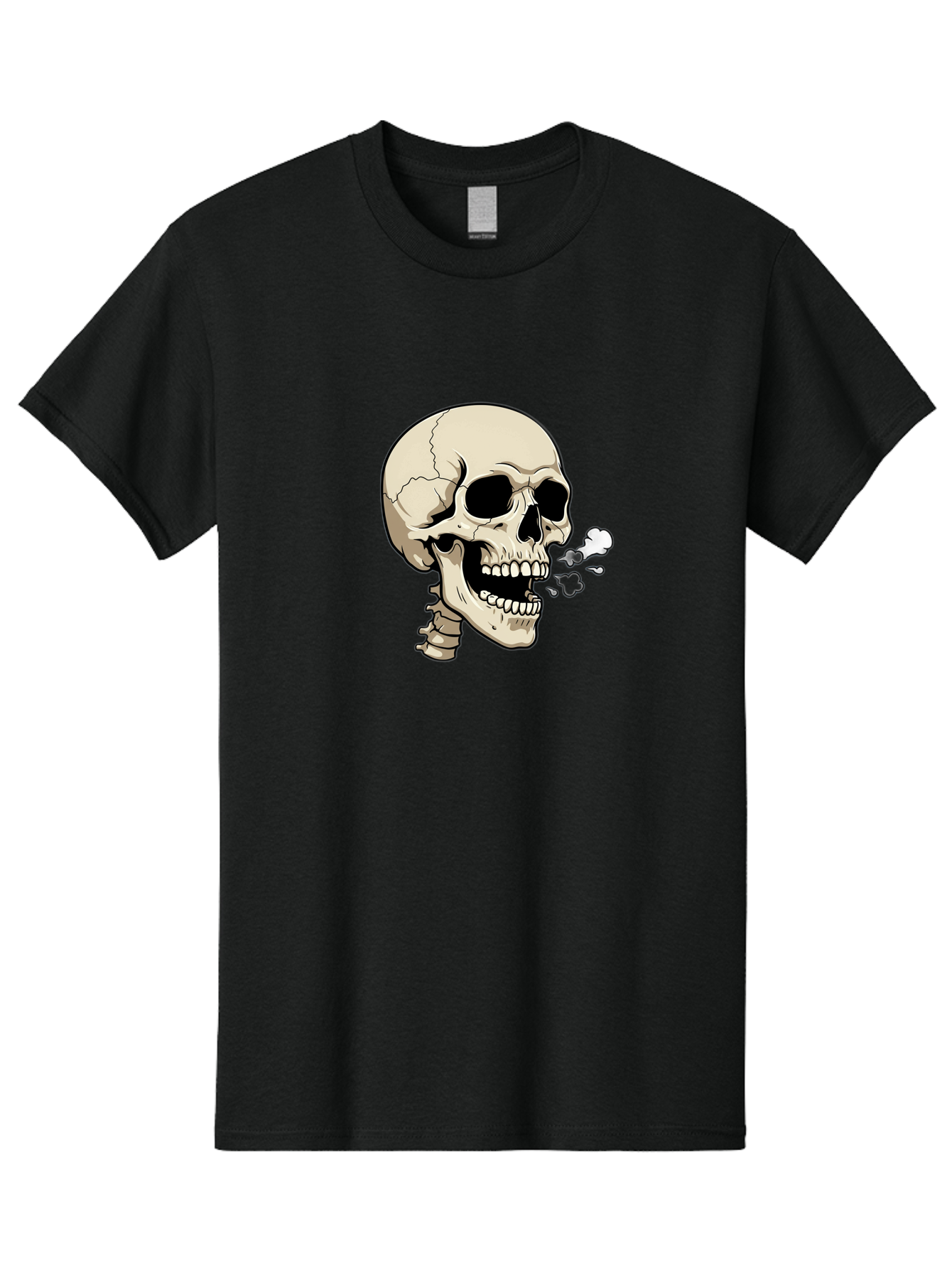 Smoking-Skull Men'S Graphic Tee, 100% Cotton, Comfortable Casual Summer Wear, Machine Washable, Skull Smoking Weed, Cannabis Culture, Humorous Illustration, Edgy Art, Smoking Skull, Weed Culture, Cartoon Skull Bad650