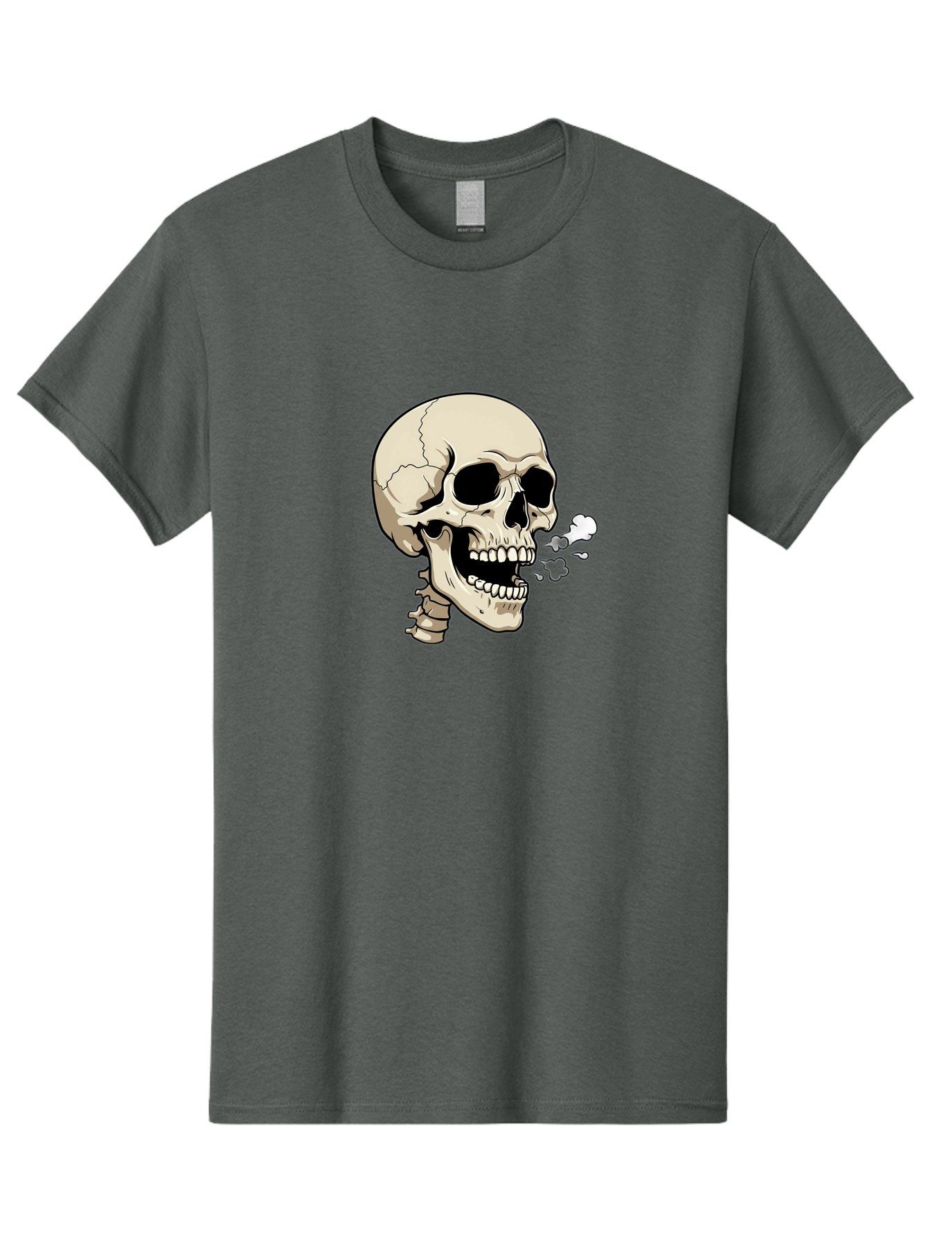 Smoking-Skull Men'S Graphic Tee, 100% Cotton, Comfortable Casual Summer Wear, Machine Washable, Skull Smoking Weed, Cannabis Culture, Humorous Illustration, Edgy Art, Smoking Skull, Weed Culture, Cartoon Skull Bad650