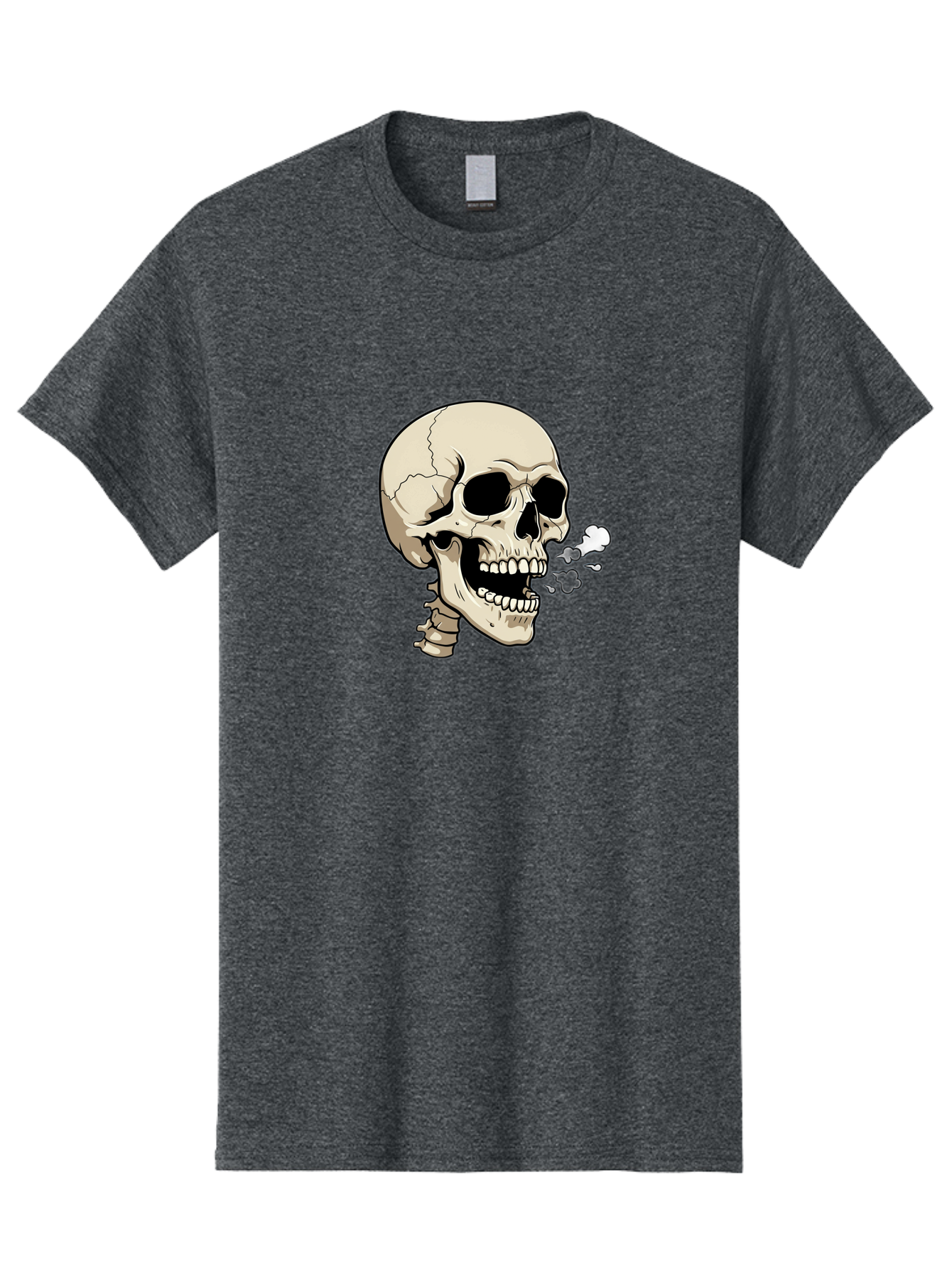 Smoking-Skull Men'S Graphic Tee, 100% Cotton, Comfortable Casual Summer Wear, Machine Washable, Skull Smoking Weed, Cannabis Culture, Humorous Illustration, Edgy Art, Smoking Skull, Weed Culture, Cartoon Skull Bad650