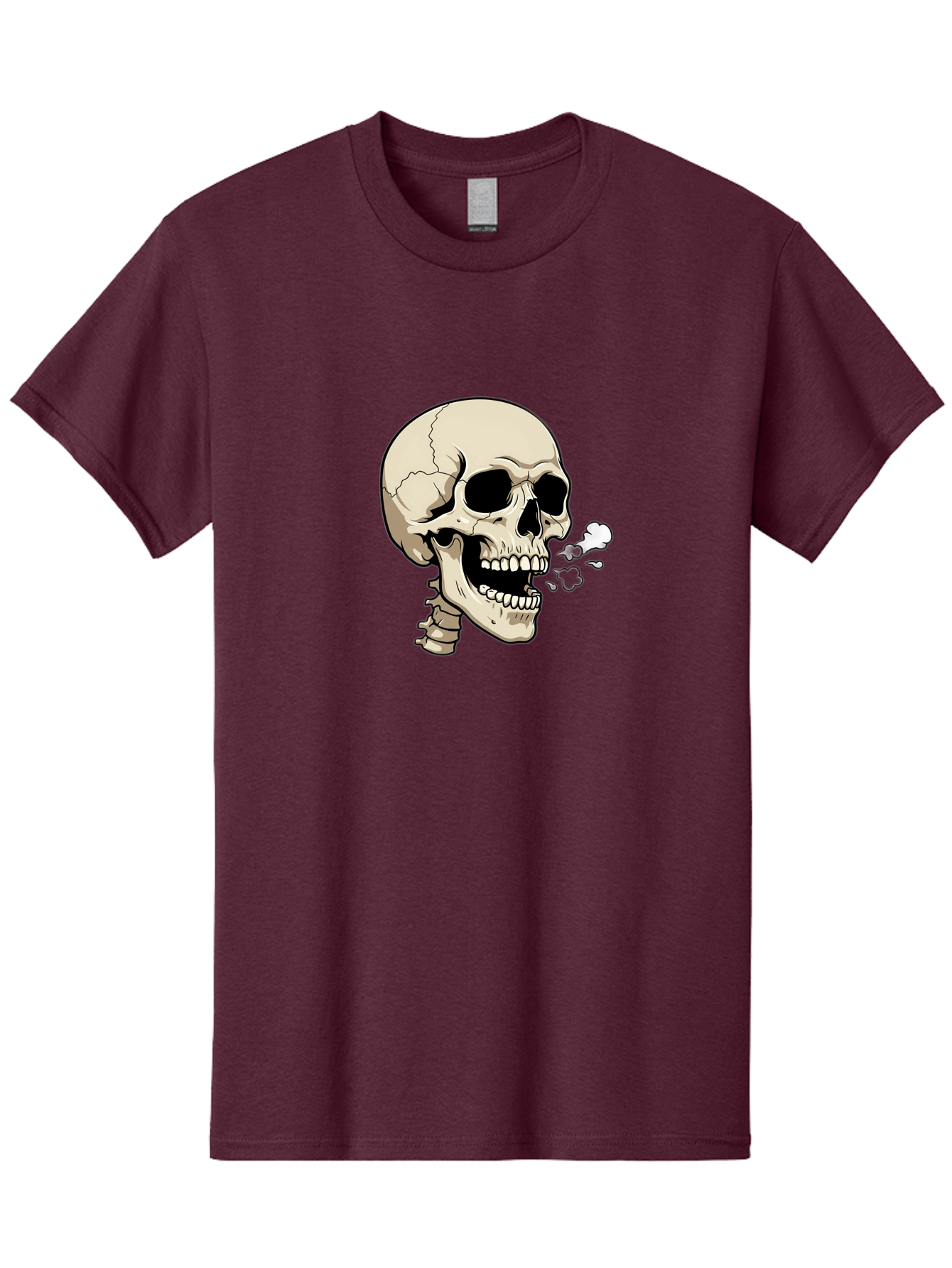 Smoking-Skull Men'S Graphic Tee, 100% Cotton, Comfortable Casual Summer Wear, Machine Washable, Skull Smoking Weed, Cannabis Culture, Humorous Illustration, Edgy Art, Smoking Skull, Weed Culture, Cartoon Skull Bad650
