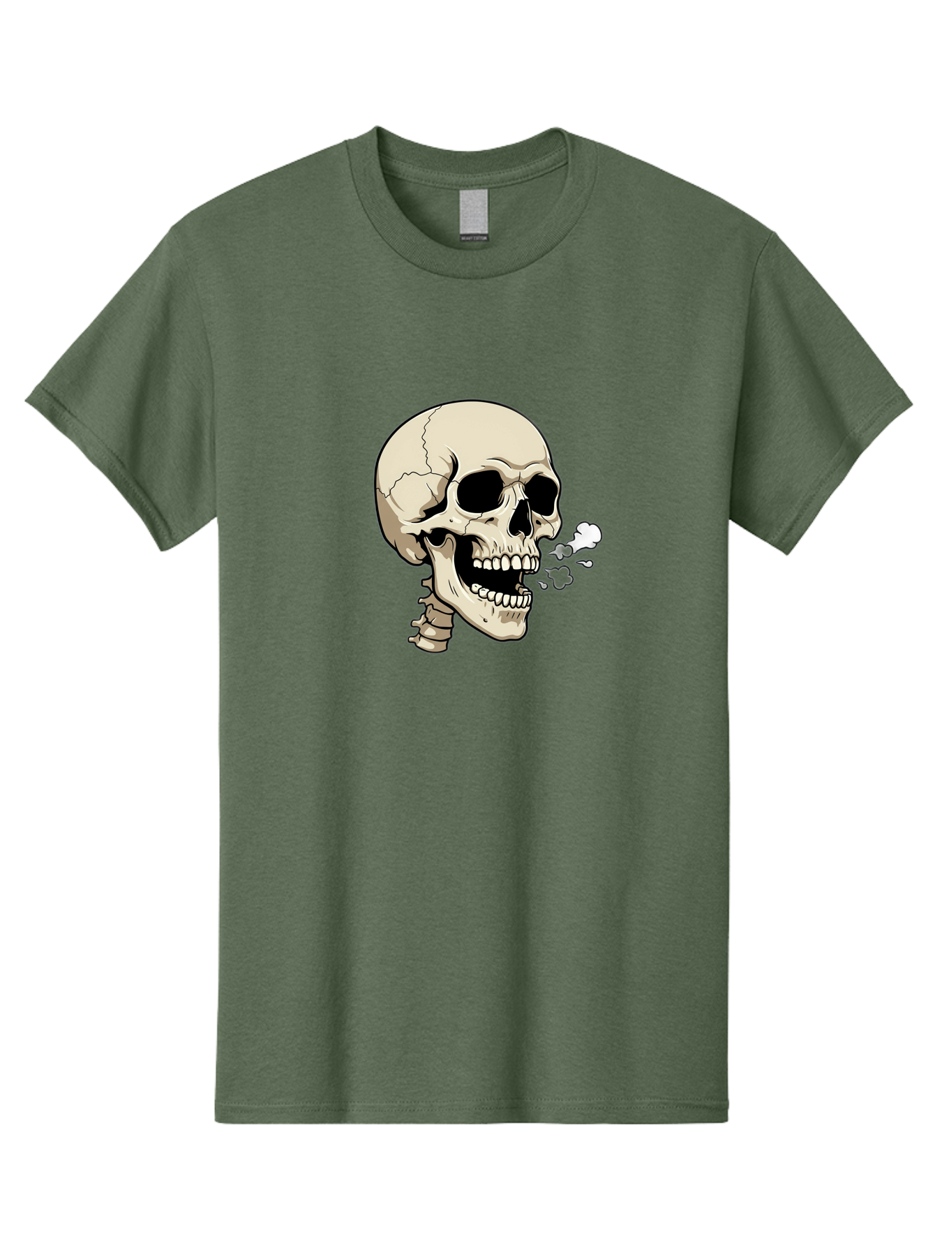 Smoking-Skull Men'S Graphic Tee, 100% Cotton, Comfortable Casual Summer Wear, Machine Washable, Skull Smoking Weed, Cannabis Culture, Humorous Illustration, Edgy Art, Smoking Skull, Weed Culture, Cartoon Skull Bad650