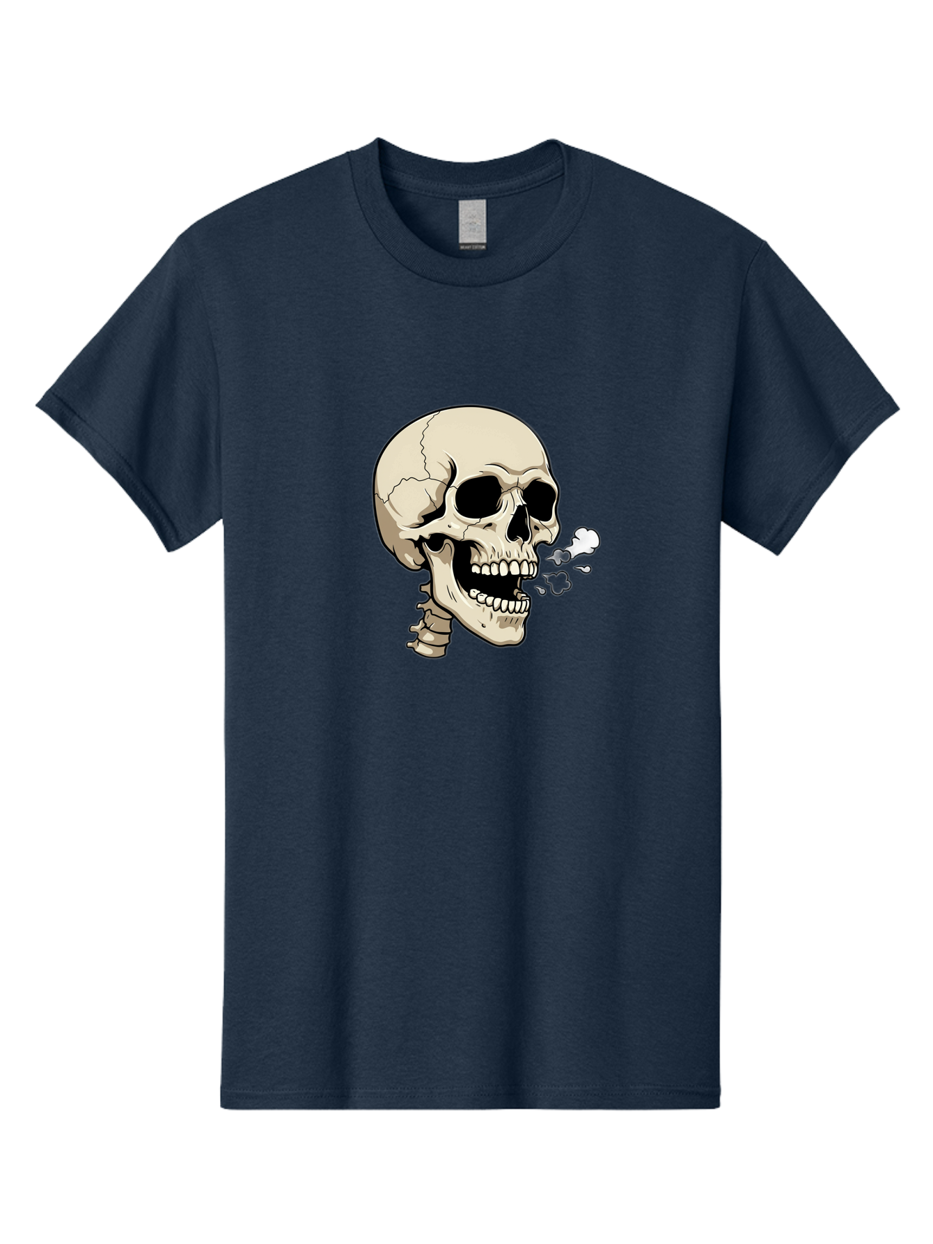 Smoking-Skull Men'S Graphic Tee, 100% Cotton, Comfortable Casual Summer Wear, Machine Washable, Skull Smoking Weed, Cannabis Culture, Humorous Illustration, Edgy Art, Smoking Skull, Weed Culture, Cartoon Skull Bad650