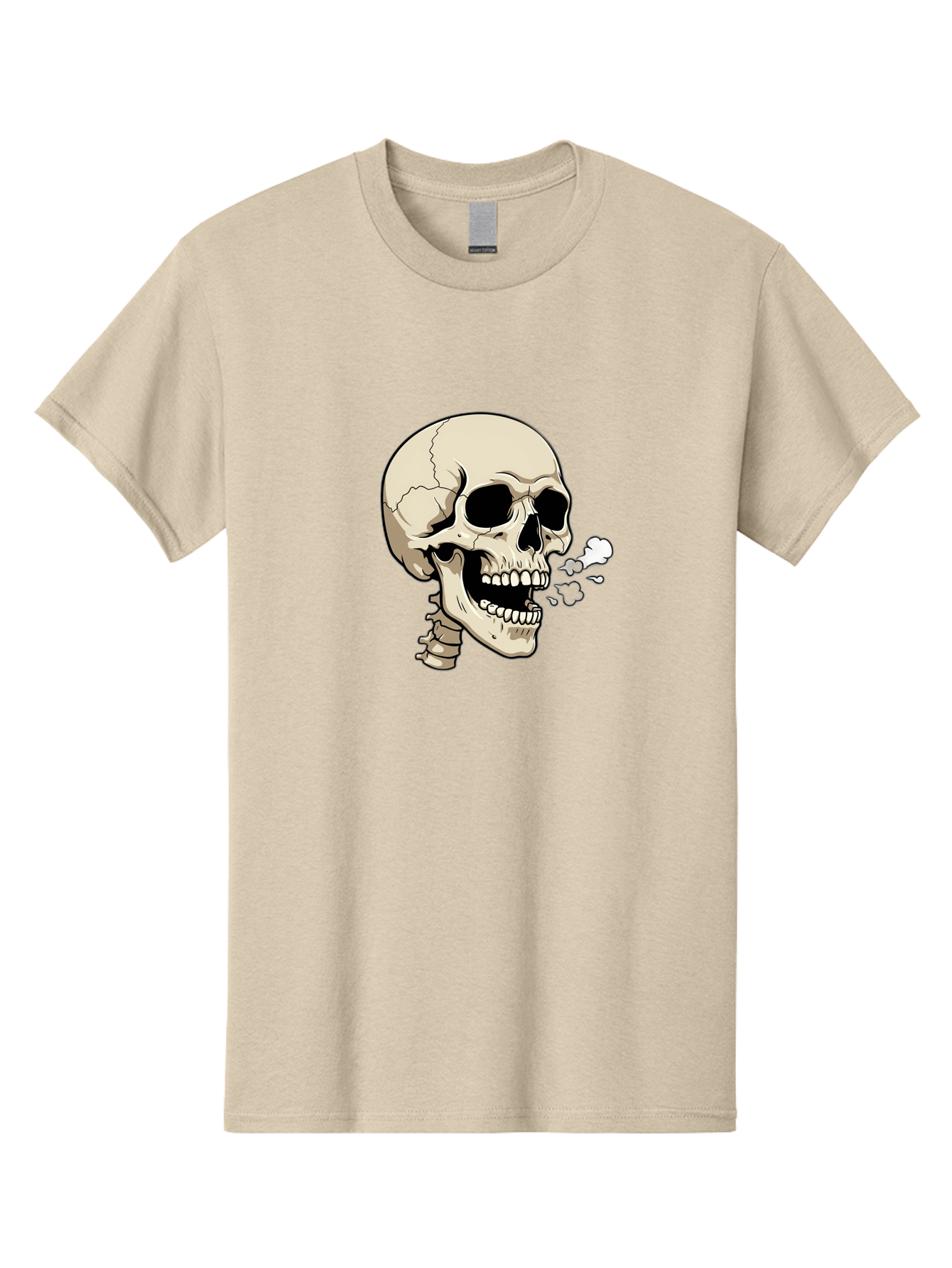 Smoking-Skull Men'S Graphic Tee, 100% Cotton, Comfortable Casual Summer Wear, Machine Washable, Skull Smoking Weed, Cannabis Culture, Humorous Illustration, Edgy Art, Smoking Skull, Weed Culture, Cartoon Skull Bad650