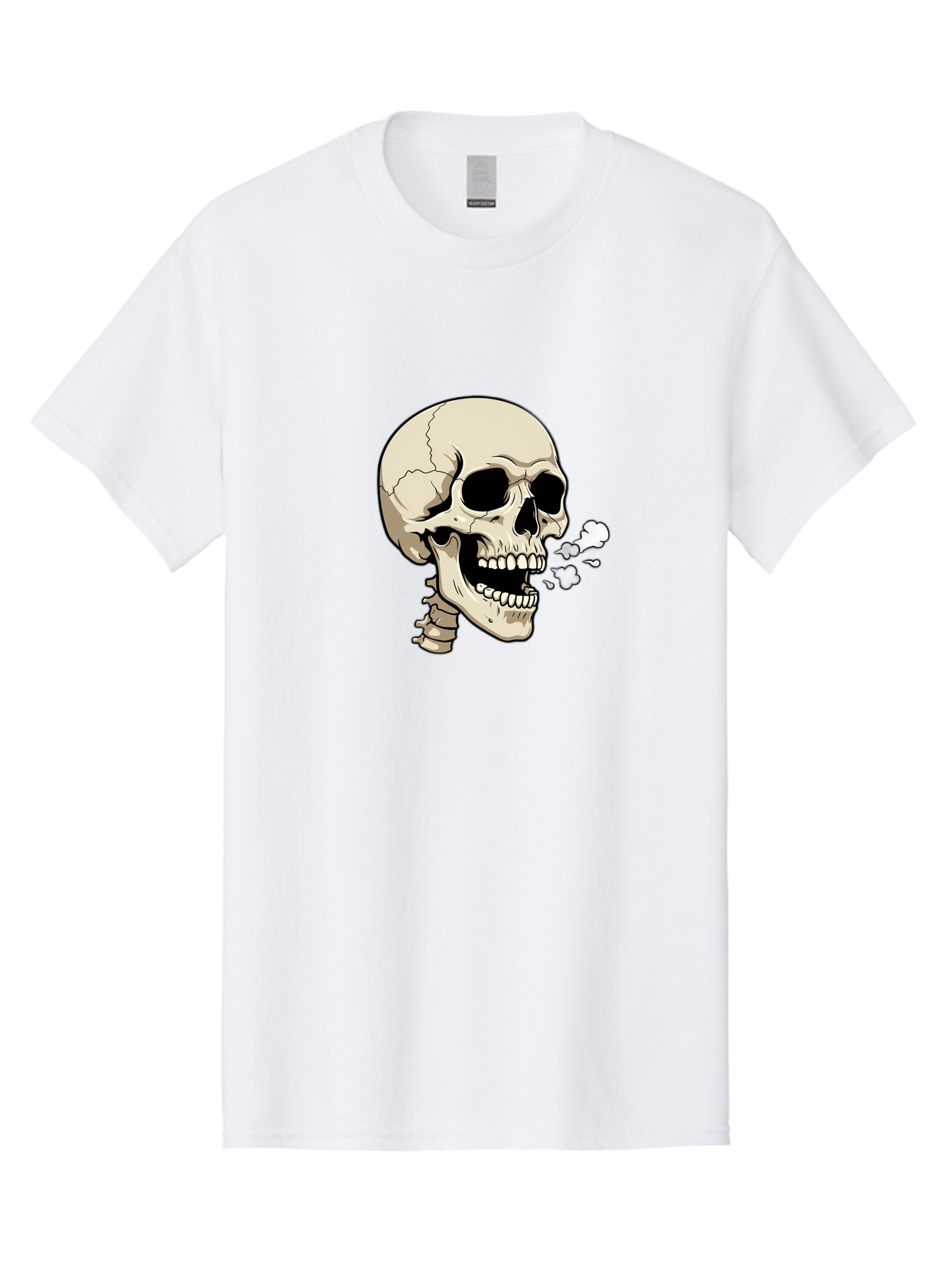 Smoking-Skull Men'S Graphic Tee, 100% Cotton, Comfortable Casual Summer Wear, Machine Washable, Skull Smoking Weed, Cannabis Culture, Humorous Illustration, Edgy Art, Smoking Skull, Weed Culture, Cartoon Skull Bad650
