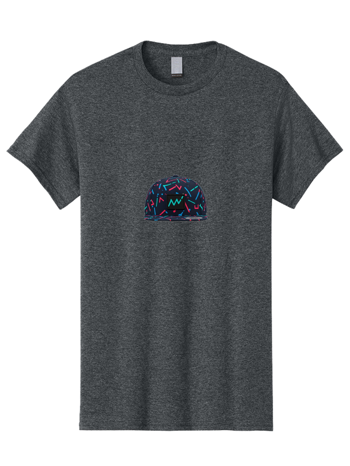 Snapback-Hat Men'S Graphic Tee, 100% Cotton, Comfortable Casual Summer Wear, Machine Washable, Nike Baseball Cap, Neon Lights Pattern, Pink And Blue Accents, Modern Fashion, Streetwear Style, Trendy Accessories, Sporty Chic, Vibrant Colors, Bad653
