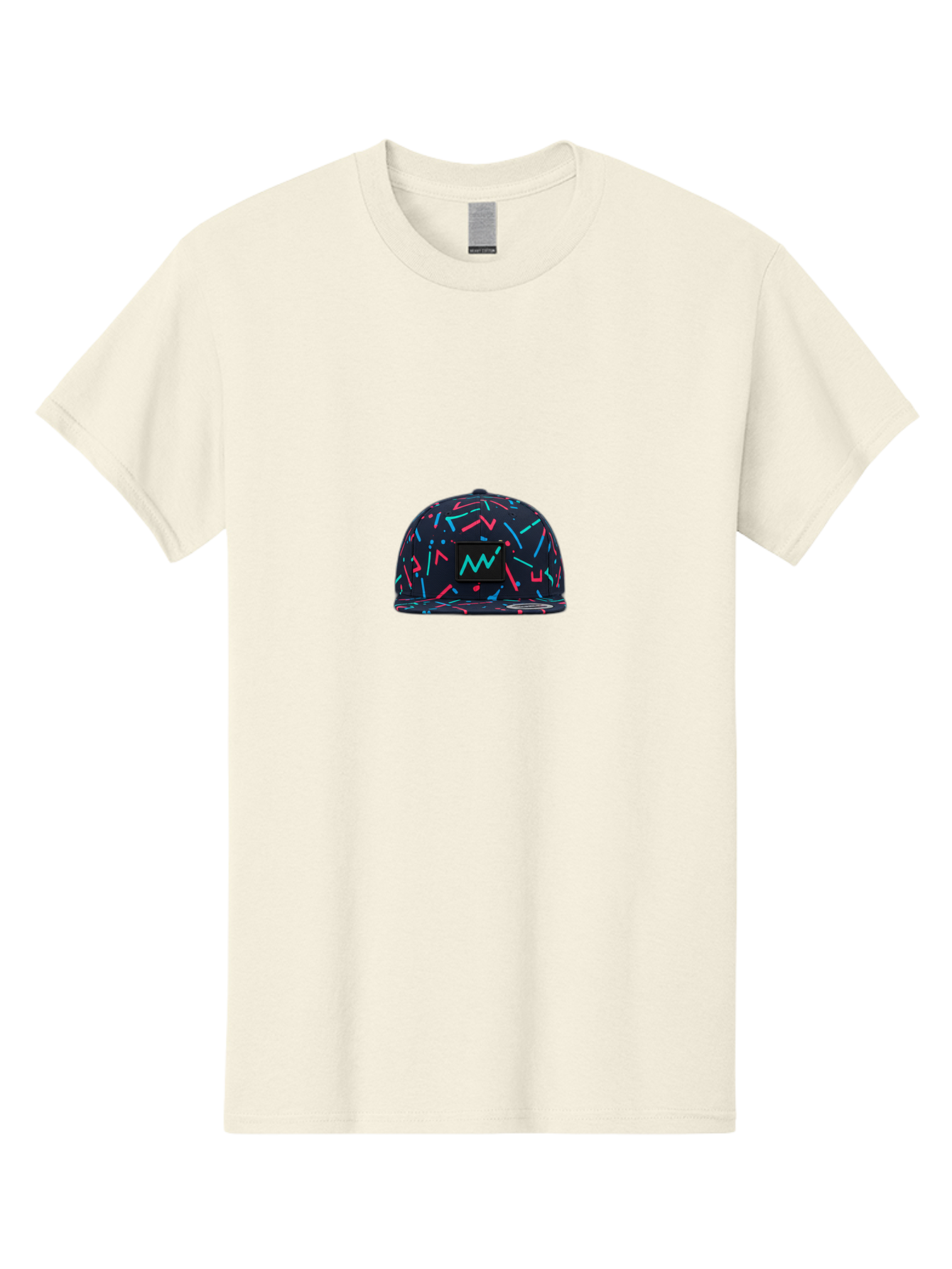 Snapback-Hat Men'S Graphic Tee, 100% Cotton, Comfortable Casual Summer Wear, Machine Washable, Nike Baseball Cap, Neon Lights Pattern, Pink And Blue Accents, Modern Fashion, Streetwear Style, Trendy Accessories, Sporty Chic, Vibrant Colors, Bad653