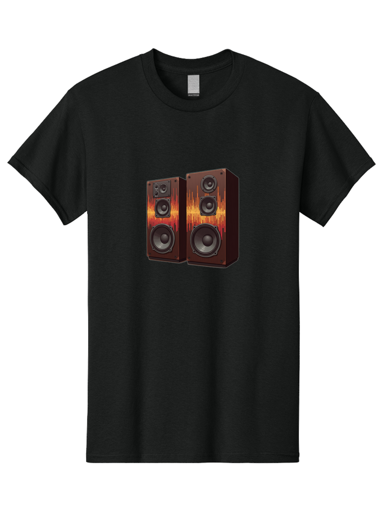 Sound-Wave-Speakers Men'S Graphic Tee, 100% Cotton, Comfortable Casual Summer Wear, Machine Washable, High-Quality Speakers, Home Audio System, Sound Wave Design, Speaker Cabinets, Audio Equipment, Music Lovers, Sound Technology, Bad656