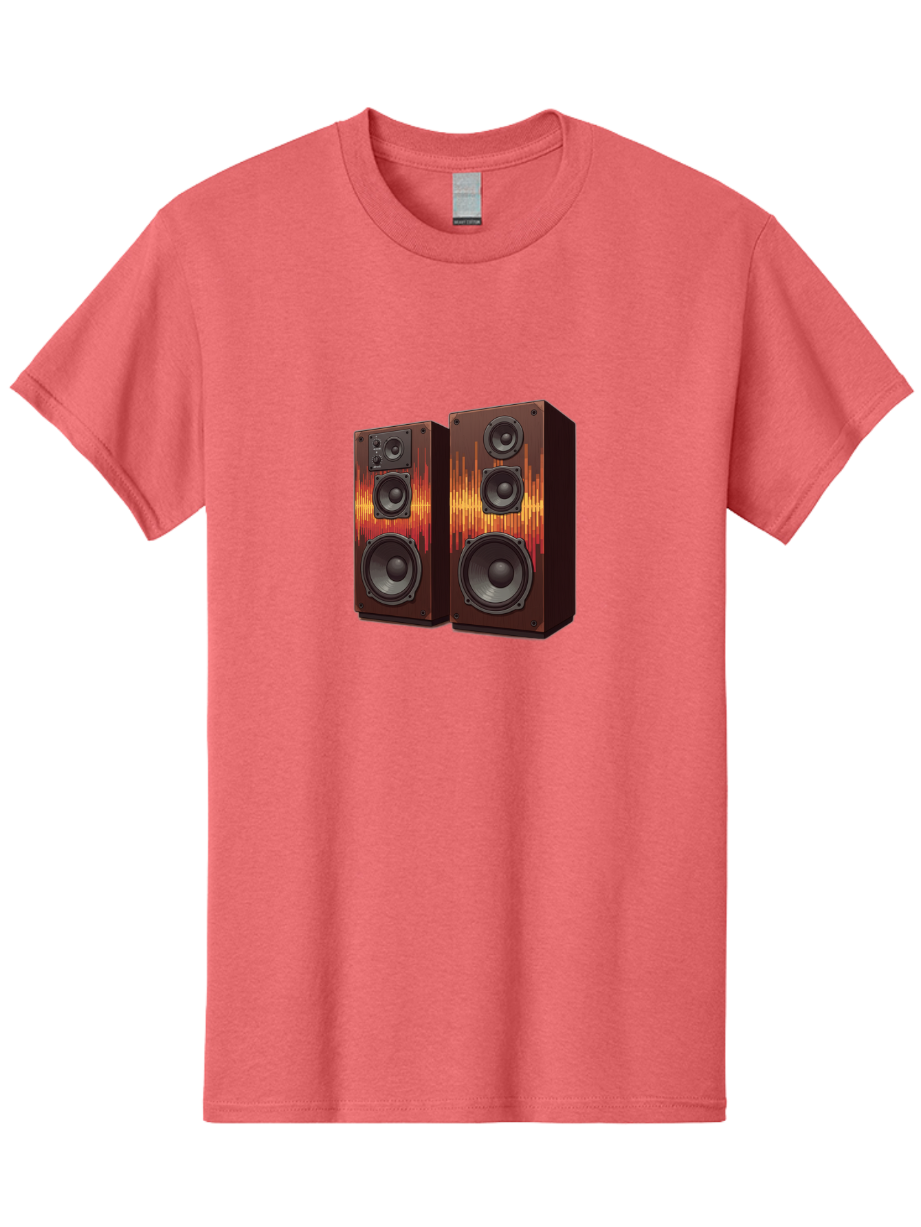 Sound-Wave-Speakers Men'S Graphic Tee, 100% Cotton, Comfortable Casual Summer Wear, Machine Washable, High-Quality Speakers, Home Audio System, Sound Wave Design, Speaker Cabinets, Audio Equipment, Music Lovers, Sound Technology, Bad656