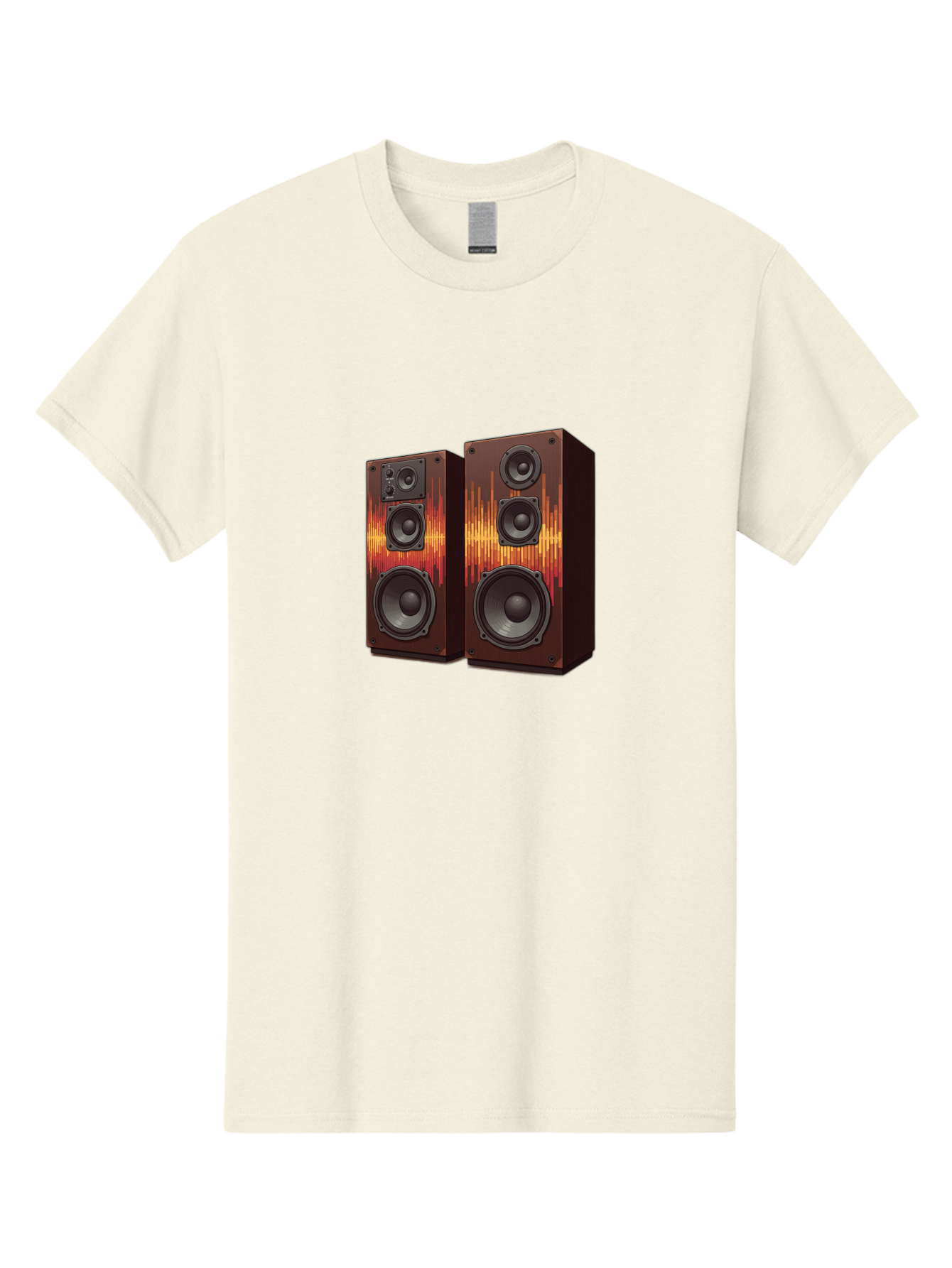 Sound-Wave-Speakers Men'S Graphic Tee, 100% Cotton, Comfortable Casual Summer Wear, Machine Washable, High-Quality Speakers, Home Audio System, Sound Wave Design, Speaker Cabinets, Audio Equipment, Music Lovers, Sound Technology, Bad656