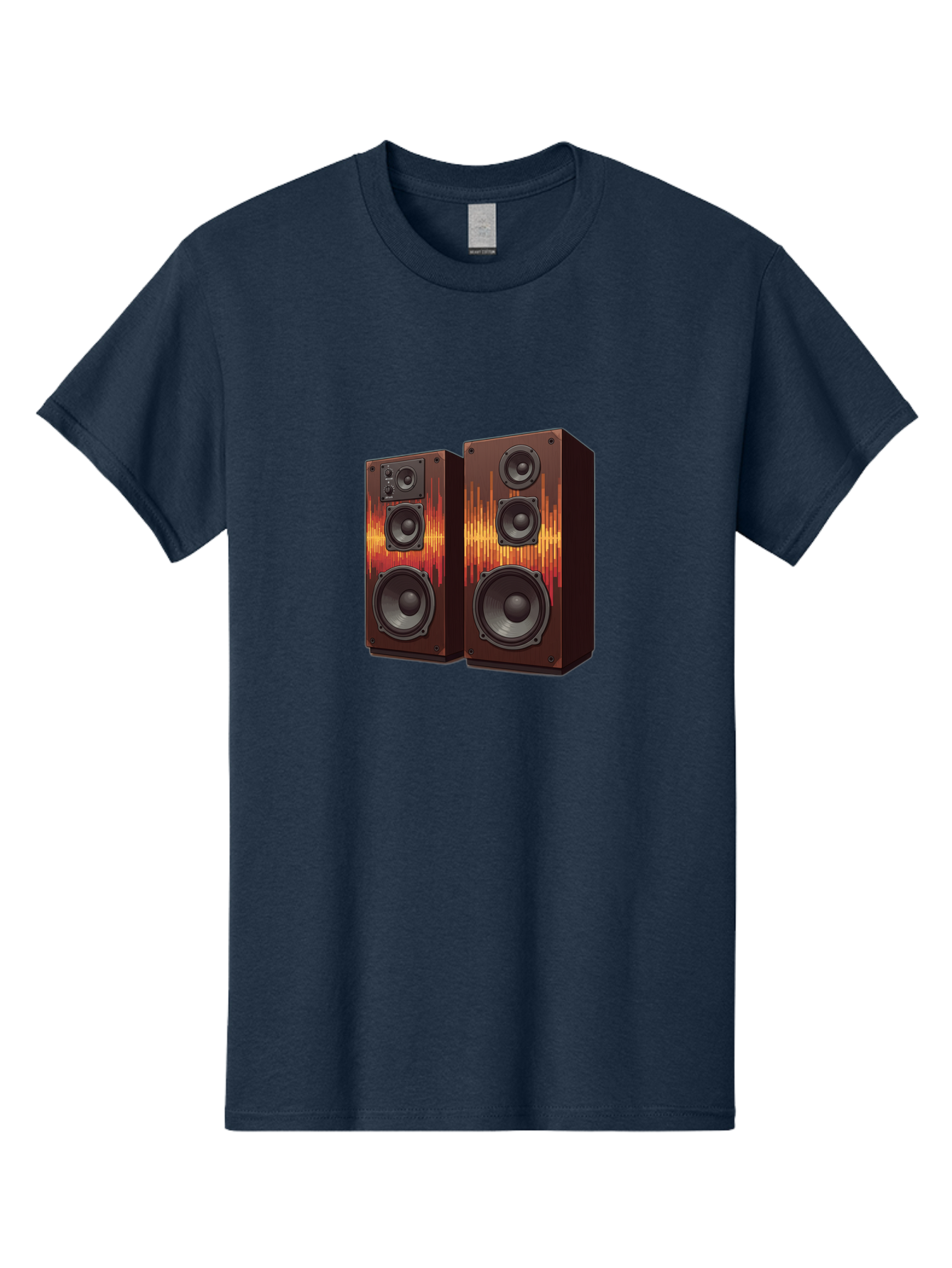 Sound-Wave-Speakers Men'S Graphic Tee, 100% Cotton, Comfortable Casual Summer Wear, Machine Washable, High-Quality Speakers, Home Audio System, Sound Wave Design, Speaker Cabinets, Audio Equipment, Music Lovers, Sound Technology, Bad656