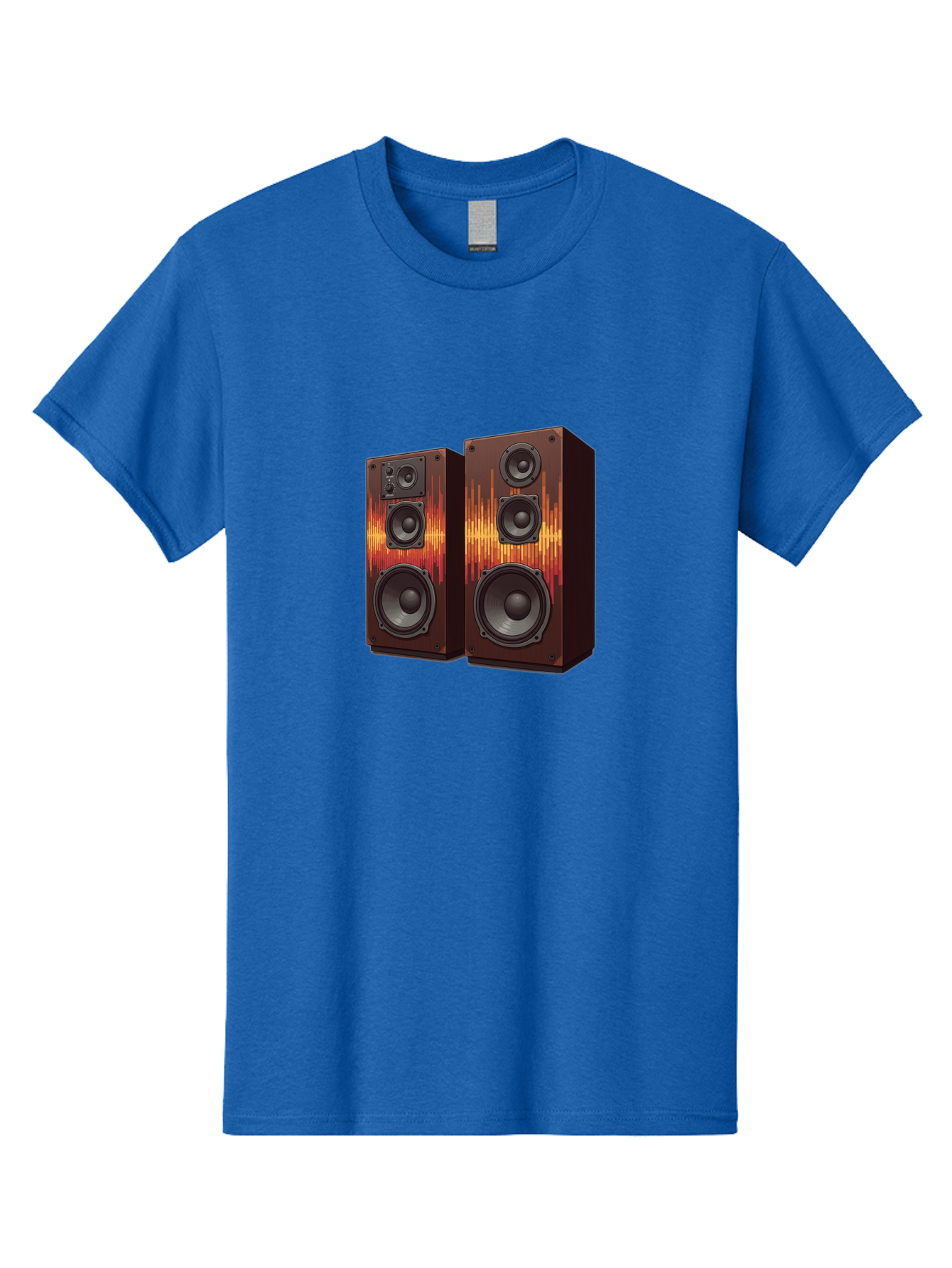 Sound-Wave-Speakers Men'S Graphic Tee, 100% Cotton, Comfortable Casual Summer Wear, Machine Washable, High-Quality Speakers, Home Audio System, Sound Wave Design, Speaker Cabinets, Audio Equipment, Music Lovers, Sound Technology, Bad656
