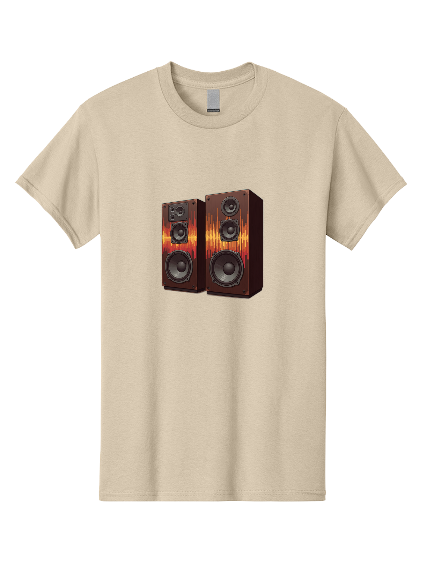 Sound-Wave-Speakers Men'S Graphic Tee, 100% Cotton, Comfortable Casual Summer Wear, Machine Washable, High-Quality Speakers, Home Audio System, Sound Wave Design, Speaker Cabinets, Audio Equipment, Music Lovers, Sound Technology, Bad656