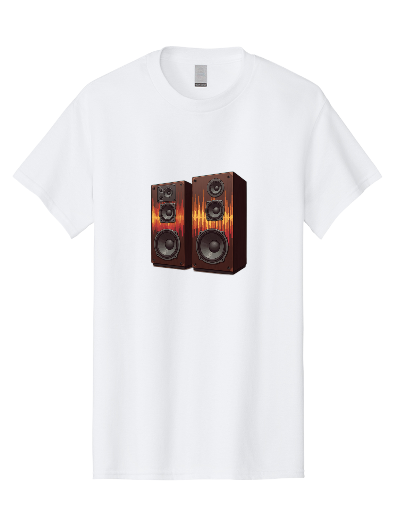 Sound-Wave-Speakers Men'S Graphic Tee, 100% Cotton, Comfortable Casual Summer Wear, Machine Washable, High-Quality Speakers, Home Audio System, Sound Wave Design, Speaker Cabinets, Audio Equipment, Music Lovers, Sound Technology, Bad656