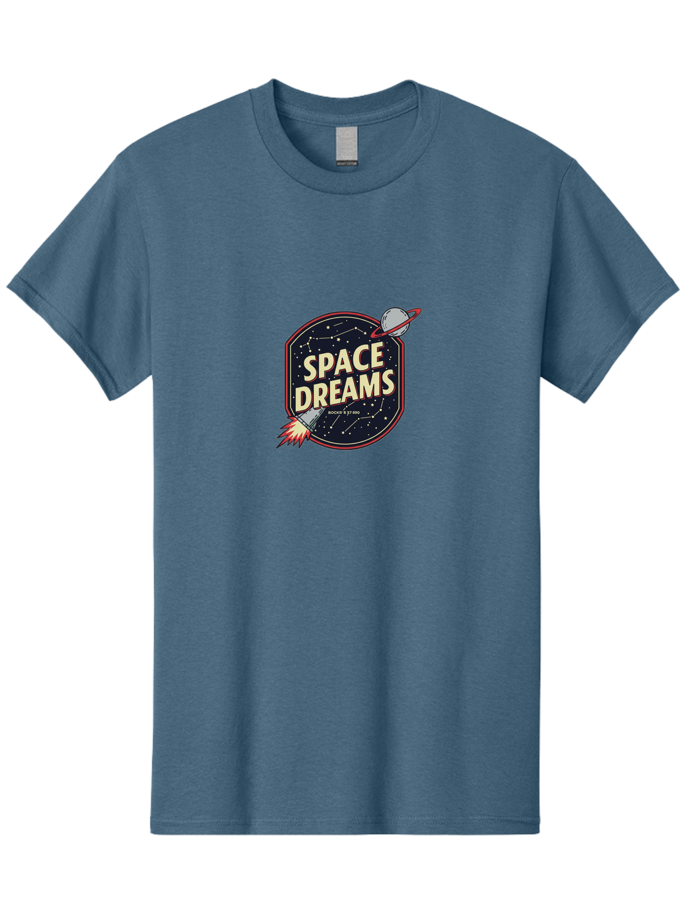 Space-Dreams-3 Men'S Graphic Tee, 100% Cotton, Comfortable Casual Summer Wear, Machine Washable, Space Dreams, Rocket Ship, Stars, Constellations, Planet, Galaxy, Outer Space, Futuristic Design, Retro Style, Vintage Vibe, Space Travel Bad659