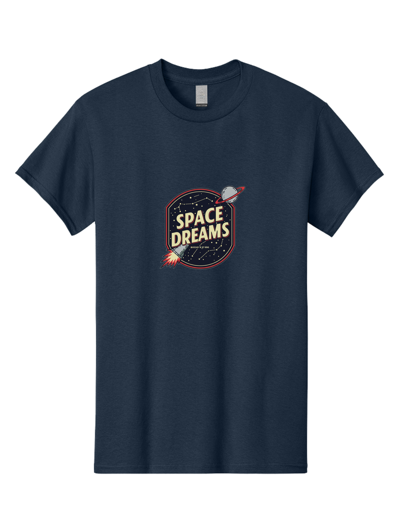 Space-Dreams-3 Men'S Graphic Tee, 100% Cotton, Comfortable Casual Summer Wear, Machine Washable, Space Dreams, Rocket Ship, Stars, Constellations, Planet, Galaxy, Outer Space, Futuristic Design, Retro Style, Vintage Vibe, Space Travel Bad659