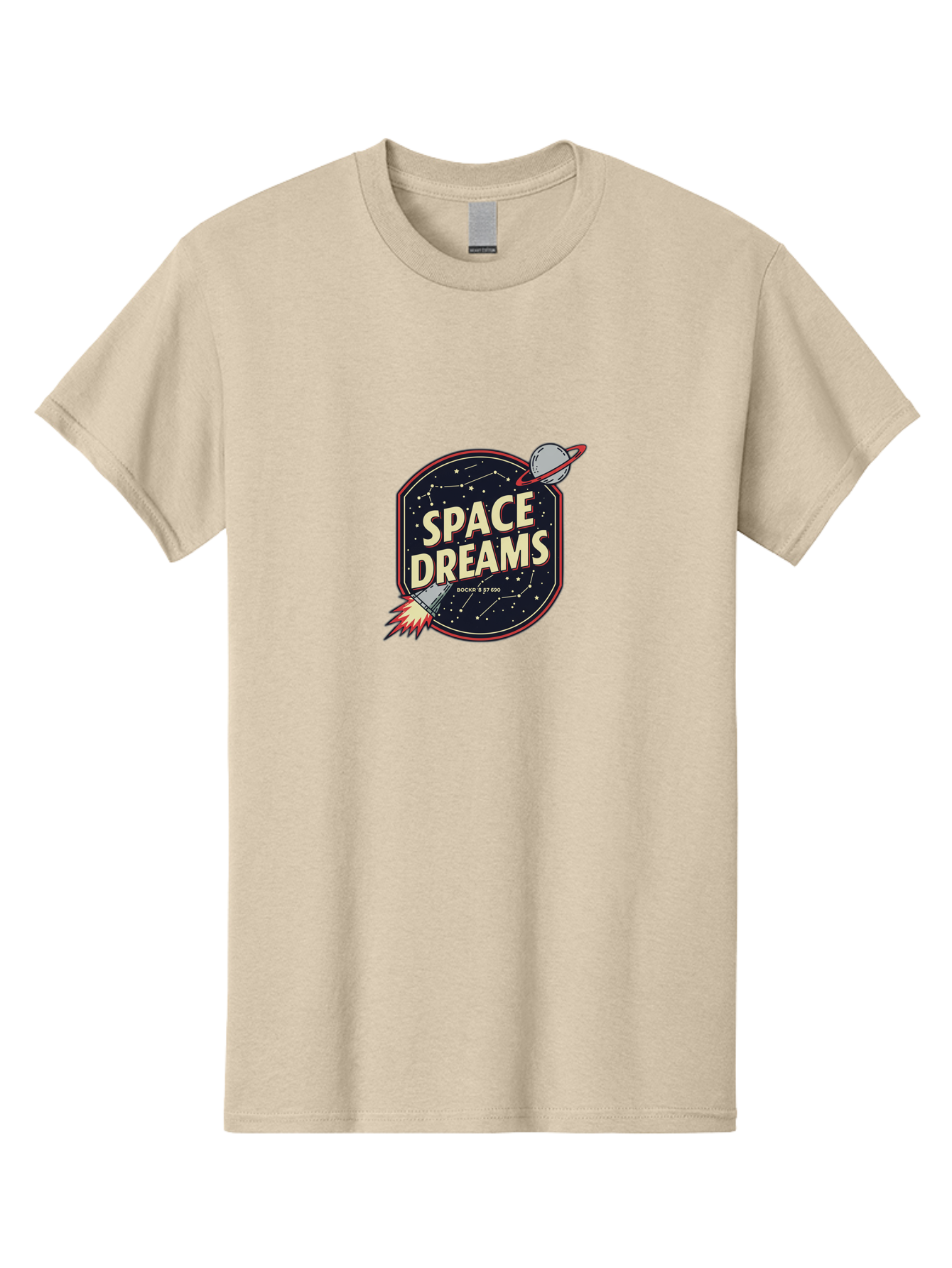 Space-Dreams-3 Men'S Graphic Tee, 100% Cotton, Comfortable Casual Summer Wear, Machine Washable, Space Dreams, Rocket Ship, Stars, Constellations, Planet, Galaxy, Outer Space, Futuristic Design, Retro Style, Vintage Vibe, Space Travel Bad659