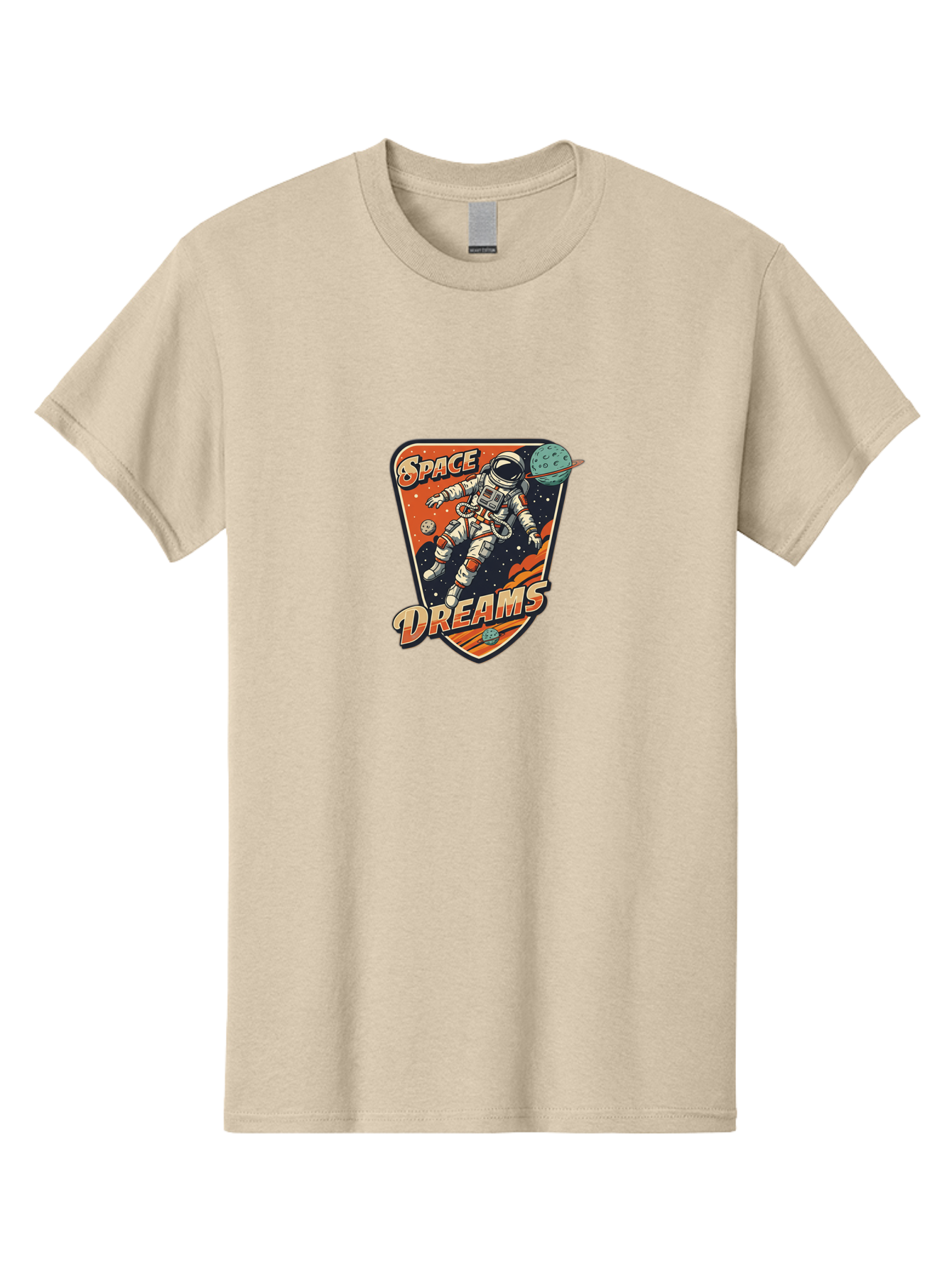 Space-Dreams-4 Men'S Graphic Tee, 100% Cotton, Comfortable Casual Summer Wear, Machine Washable, Astronaut Floating In Space, Space Exploration, Futuristic Design, Cosmic Dreams, Celestial Bodies, Stars, Planets, Galaxy Adventure, Bad660