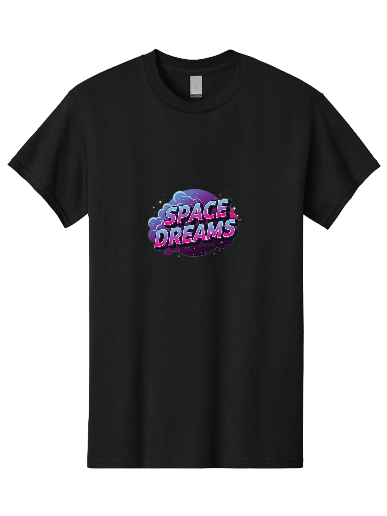 Space-Dreams-6 Men'S Graphic Tee, 100% Cotton, Comfortable Casual Summer Wear, Machine Washable, Space-Themed Logo, Dreamy Atmosphere, Cosmic Vibes, Futuristic Design, Vibrant Colors, 3D Effect, Galaxy-Inspired, Stylized Text Bad662