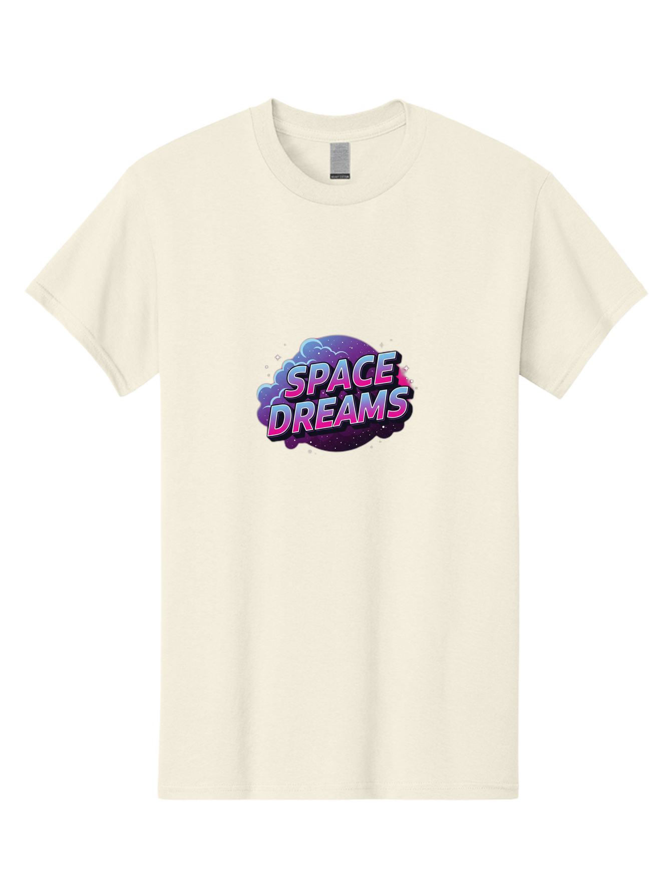 Space-Dreams-6 Men'S Graphic Tee, 100% Cotton, Comfortable Casual Summer Wear, Machine Washable, Space-Themed Logo, Dreamy Atmosphere, Cosmic Vibes, Futuristic Design, Vibrant Colors, 3D Effect, Galaxy-Inspired, Stylized Text Bad662
