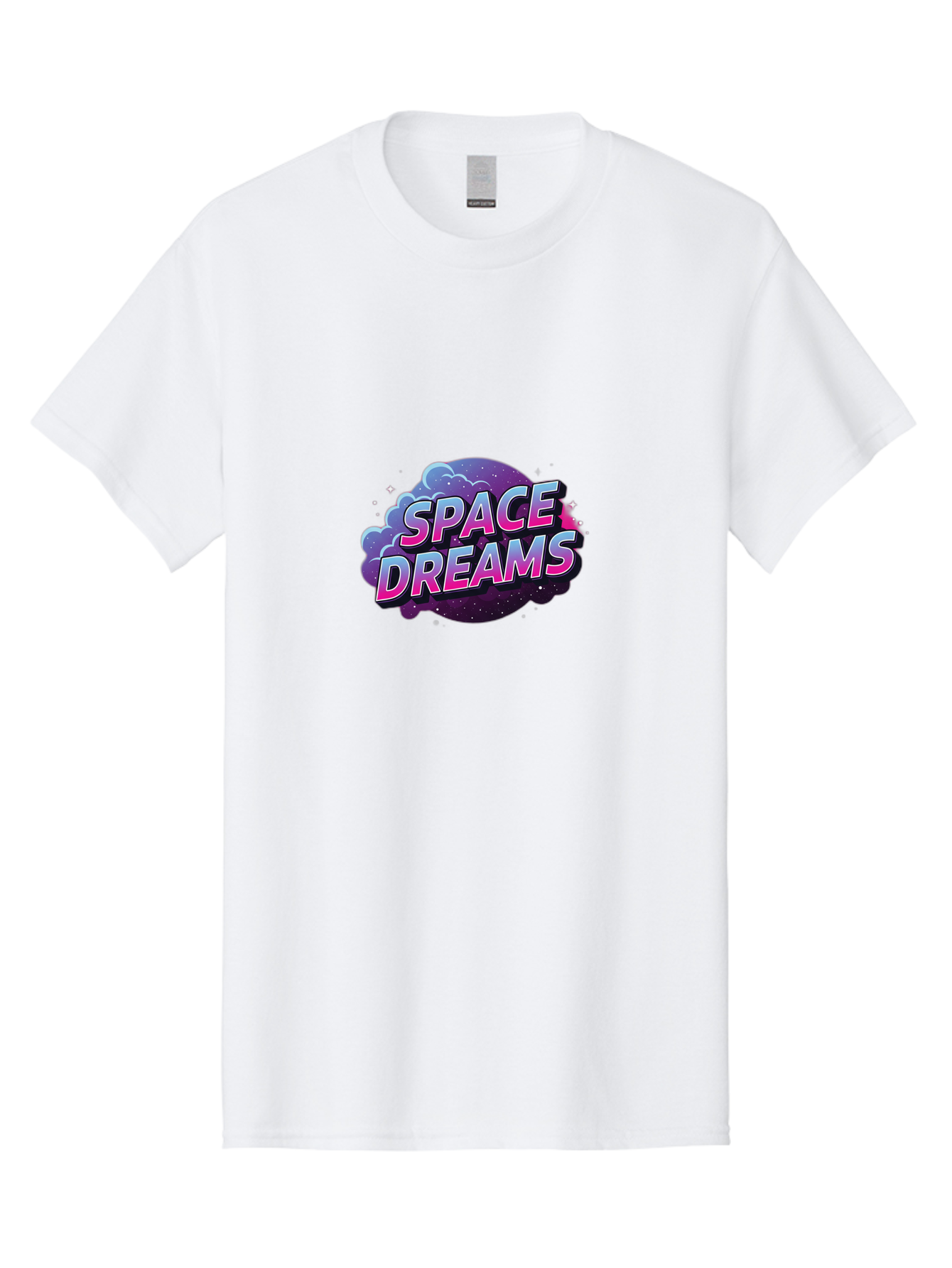 Space-Dreams-6 Men'S Graphic Tee, 100% Cotton, Comfortable Casual Summer Wear, Machine Washable, Space-Themed Logo, Dreamy Atmosphere, Cosmic Vibes, Futuristic Design, Vibrant Colors, 3D Effect, Galaxy-Inspired, Stylized Text Bad662