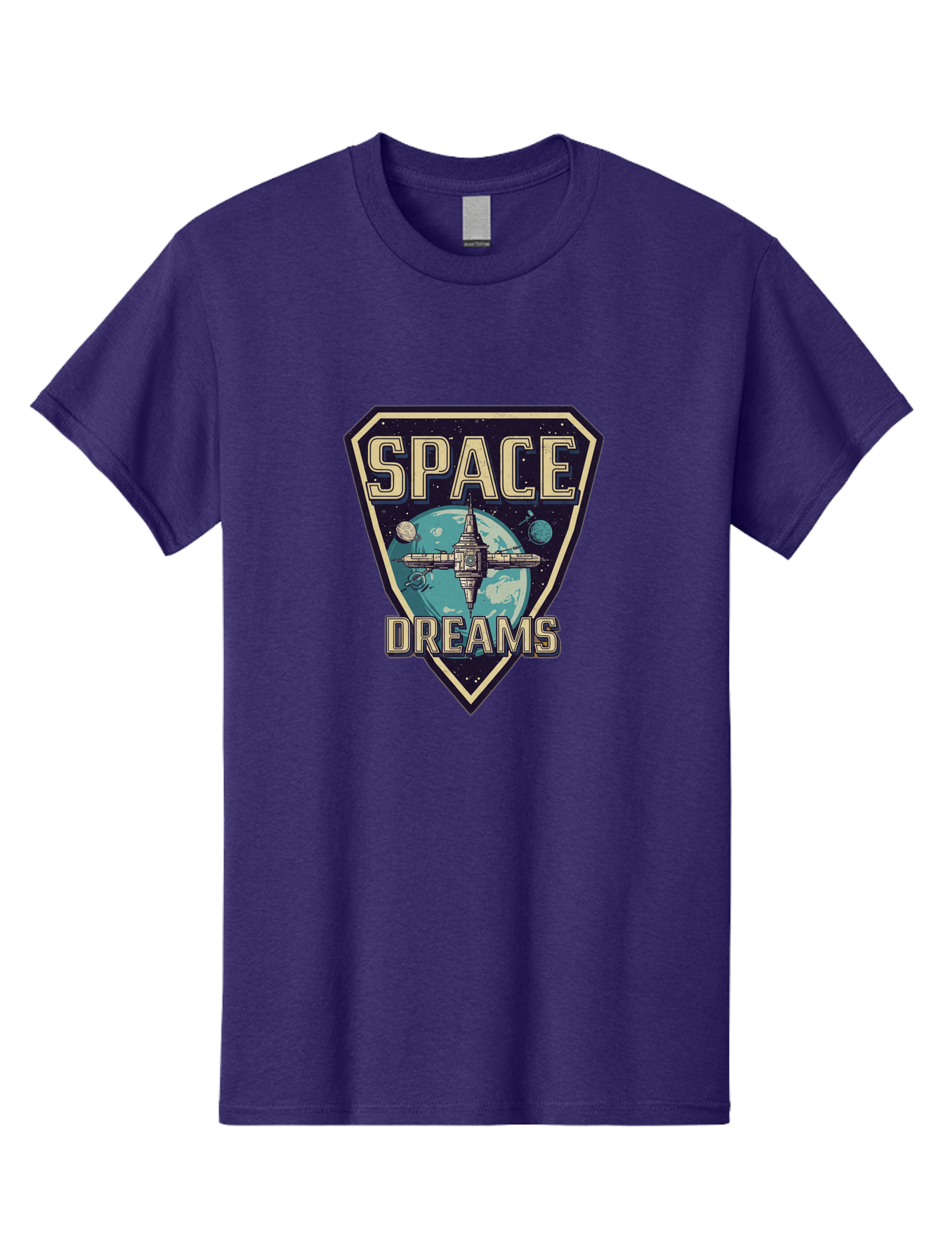 Space-Dreams-7 Men'S Graphic Tee, 100% Cotton, Comfortable Casual Summer Wear, Machine Washable, Space Exploration, Futuristic Design, Sci-Fi Elements, Spaceship Orbiting Earth, Planetary Bodies, Dreams, Space Dreams Bad663