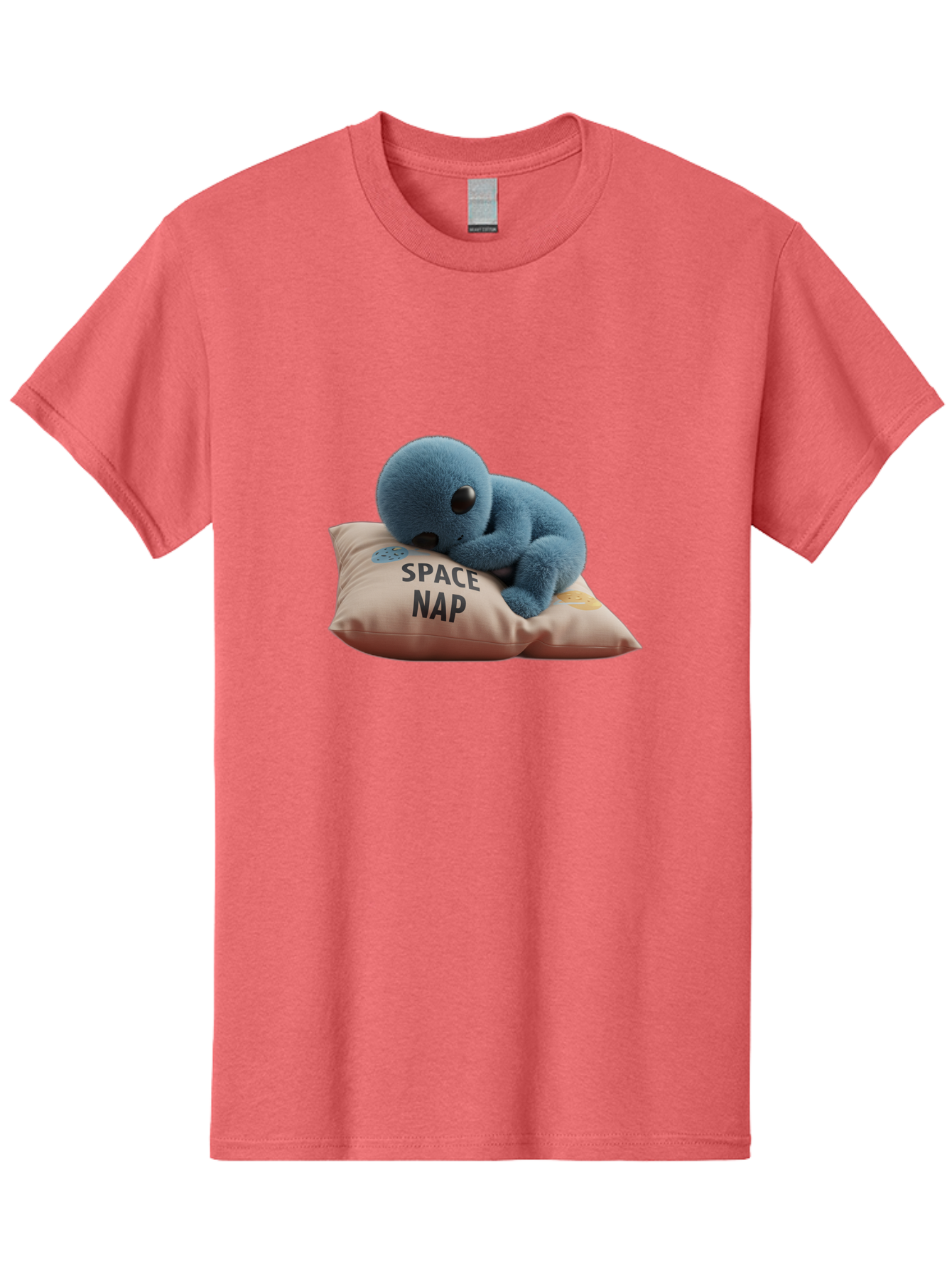 Space-Nap-4 Men'S Graphic Tee, 100% Cotton, Comfortable Casual Summer Wear, Machine Washable, Stuffed Alien, Space Nap, Sleeping On Pillow, Cute Plush Toy, Funny Meme, Cartoon Character, Adorable Creature, Resting In Space, Soft And Cuddly, Bad669