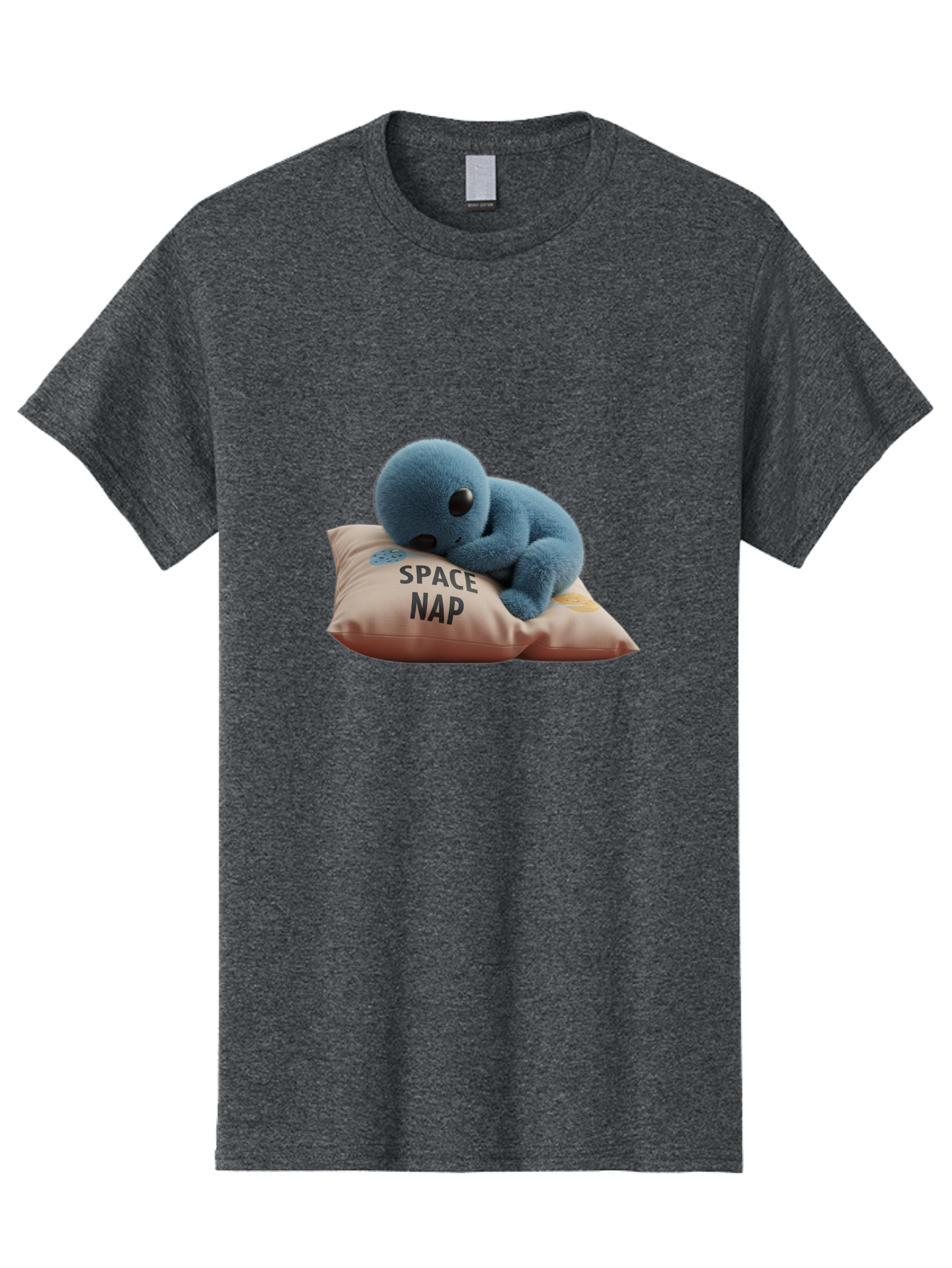Space-Nap-4 Men'S Graphic Tee, 100% Cotton, Comfortable Casual Summer Wear, Machine Washable, Stuffed Alien, Space Nap, Sleeping On Pillow, Cute Plush Toy, Funny Meme, Cartoon Character, Adorable Creature, Resting In Space, Soft And Cuddly, Bad669