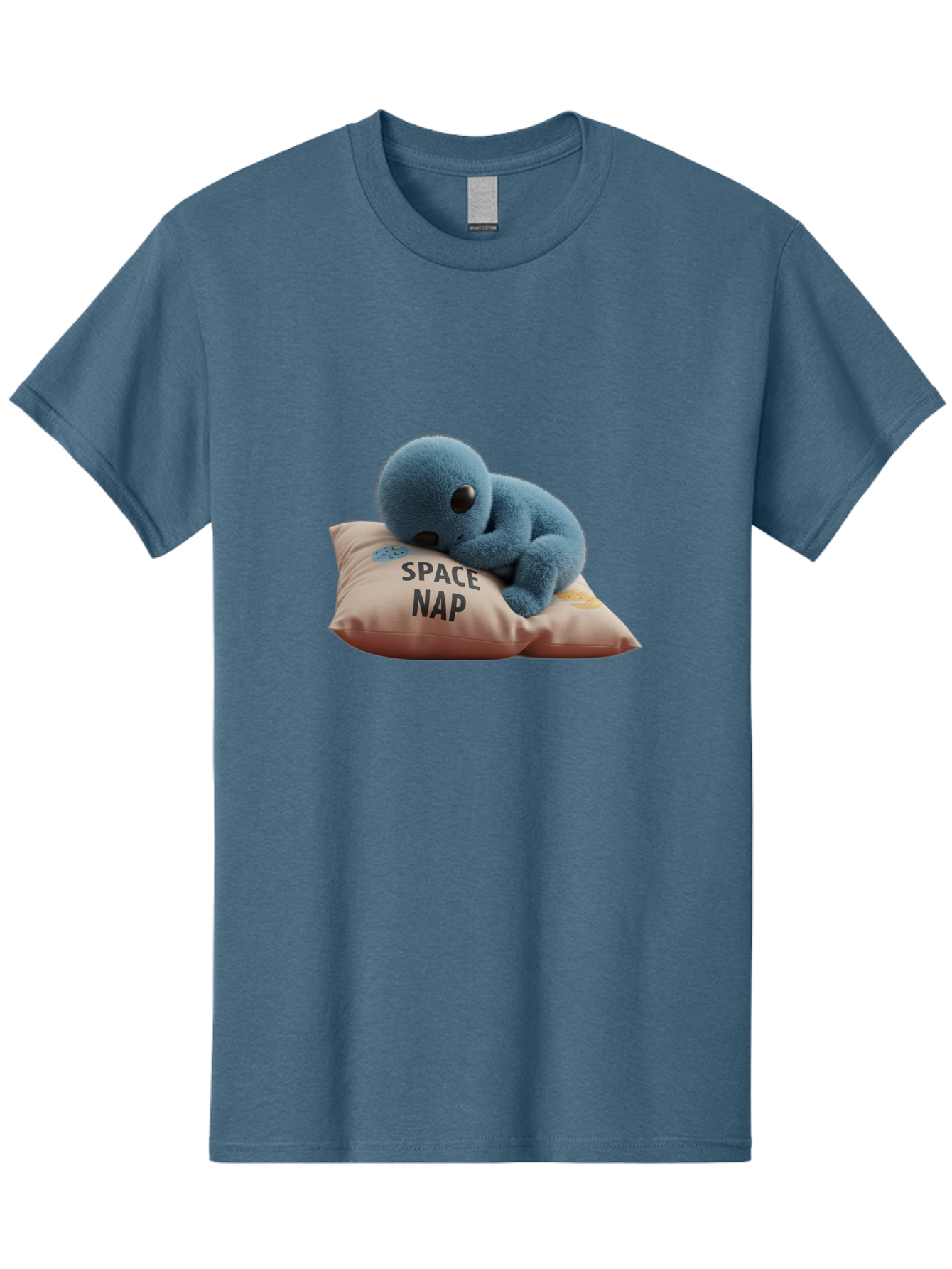 Space-Nap-4 Men'S Graphic Tee, 100% Cotton, Comfortable Casual Summer Wear, Machine Washable, Stuffed Alien, Space Nap, Sleeping On Pillow, Cute Plush Toy, Funny Meme, Cartoon Character, Adorable Creature, Resting In Space, Soft And Cuddly, Bad669