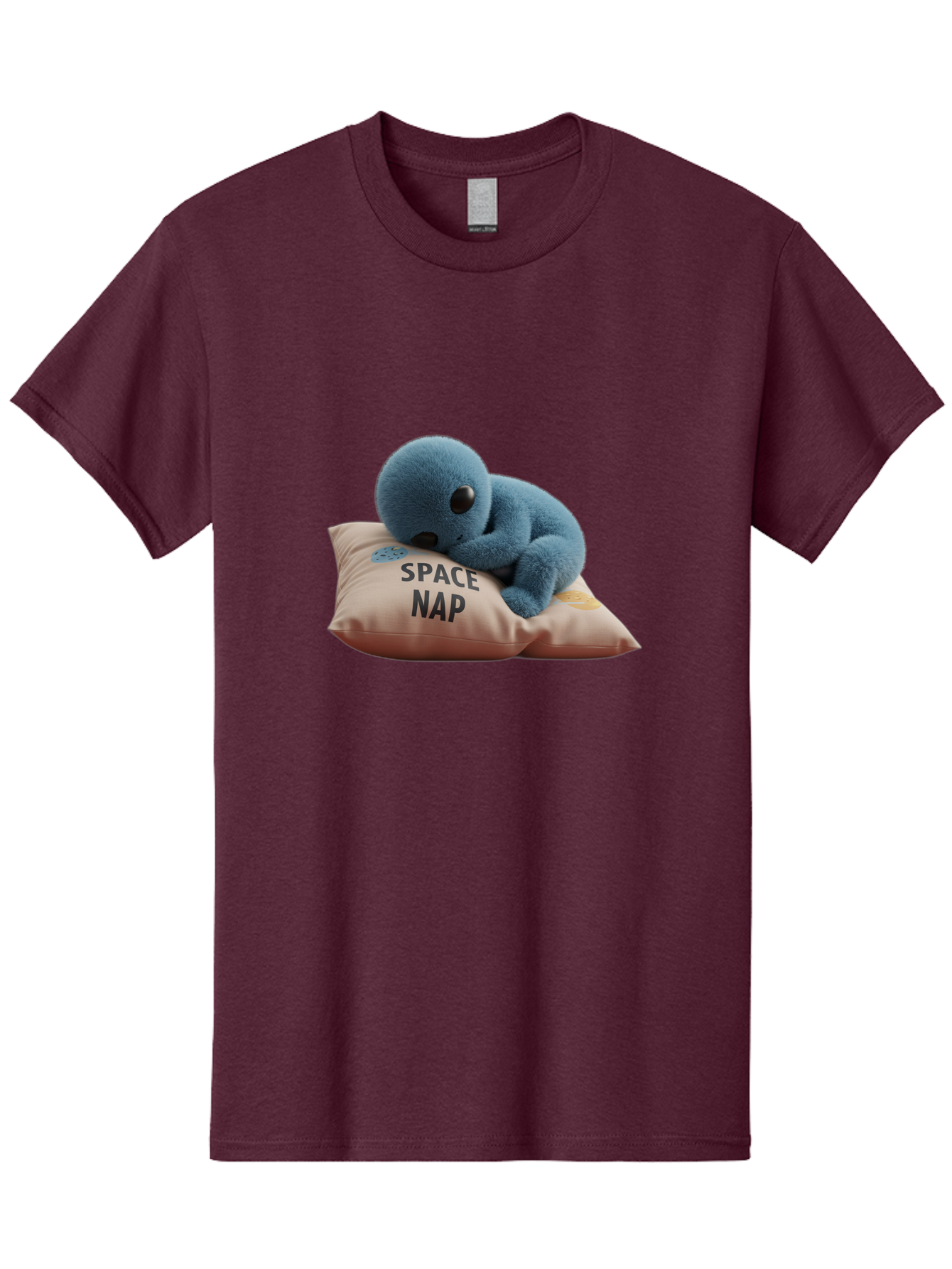 Space-Nap-4 Men'S Graphic Tee, 100% Cotton, Comfortable Casual Summer Wear, Machine Washable, Stuffed Alien, Space Nap, Sleeping On Pillow, Cute Plush Toy, Funny Meme, Cartoon Character, Adorable Creature, Resting In Space, Soft And Cuddly, Bad669