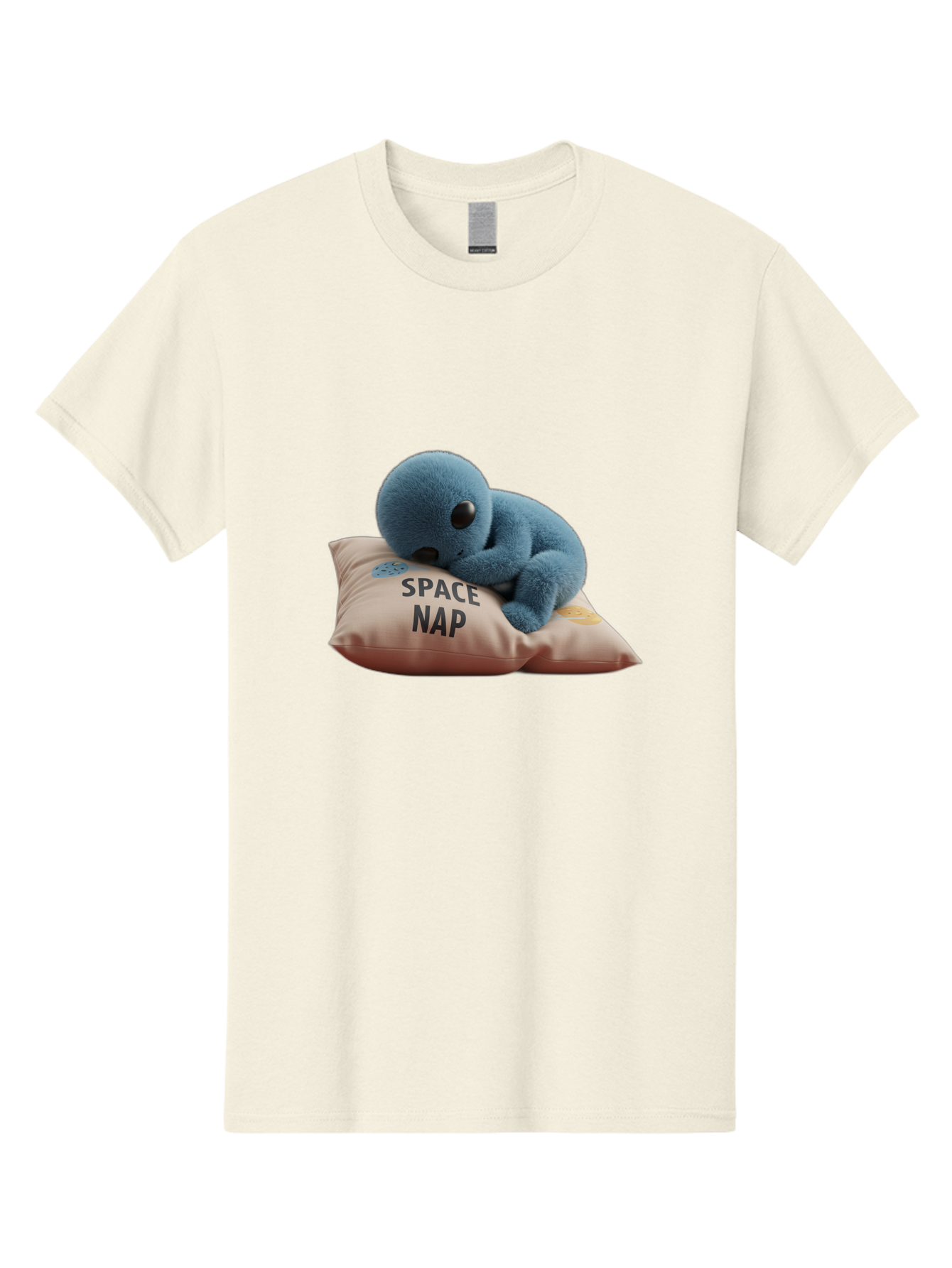 Space-Nap-4 Men'S Graphic Tee, 100% Cotton, Comfortable Casual Summer Wear, Machine Washable, Stuffed Alien, Space Nap, Sleeping On Pillow, Cute Plush Toy, Funny Meme, Cartoon Character, Adorable Creature, Resting In Space, Soft And Cuddly, Bad669