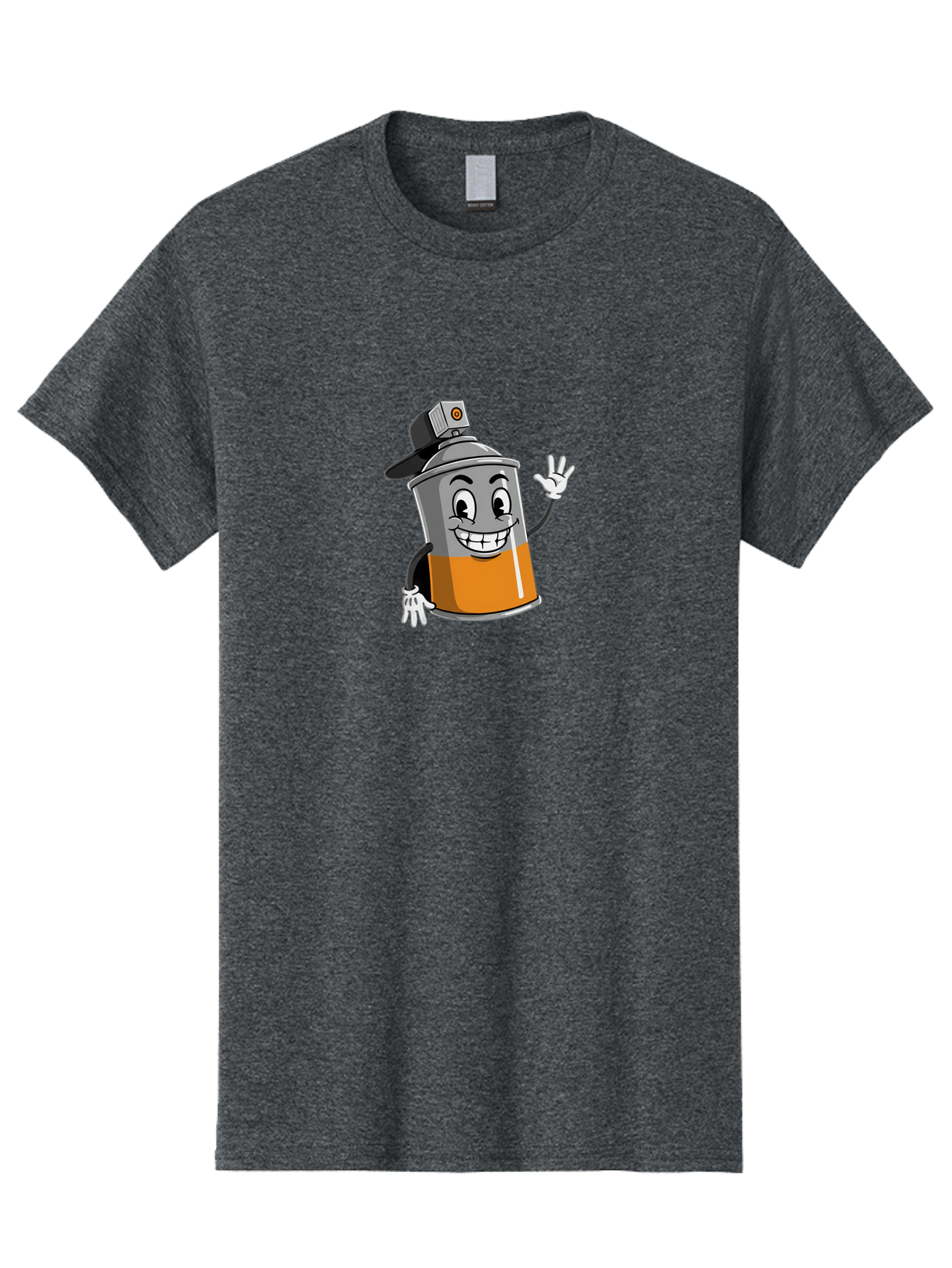 Spray-Paint-Can Men'S Graphic Tee, 100% Cotton, Comfortable Casual Summer Wear, Machine Washable, Cartoon Character, Spray Paint Can, Smiling Face, Street Art, Graffiti, Vibrant Colors, Playful Design, Happy Vibe Bad695