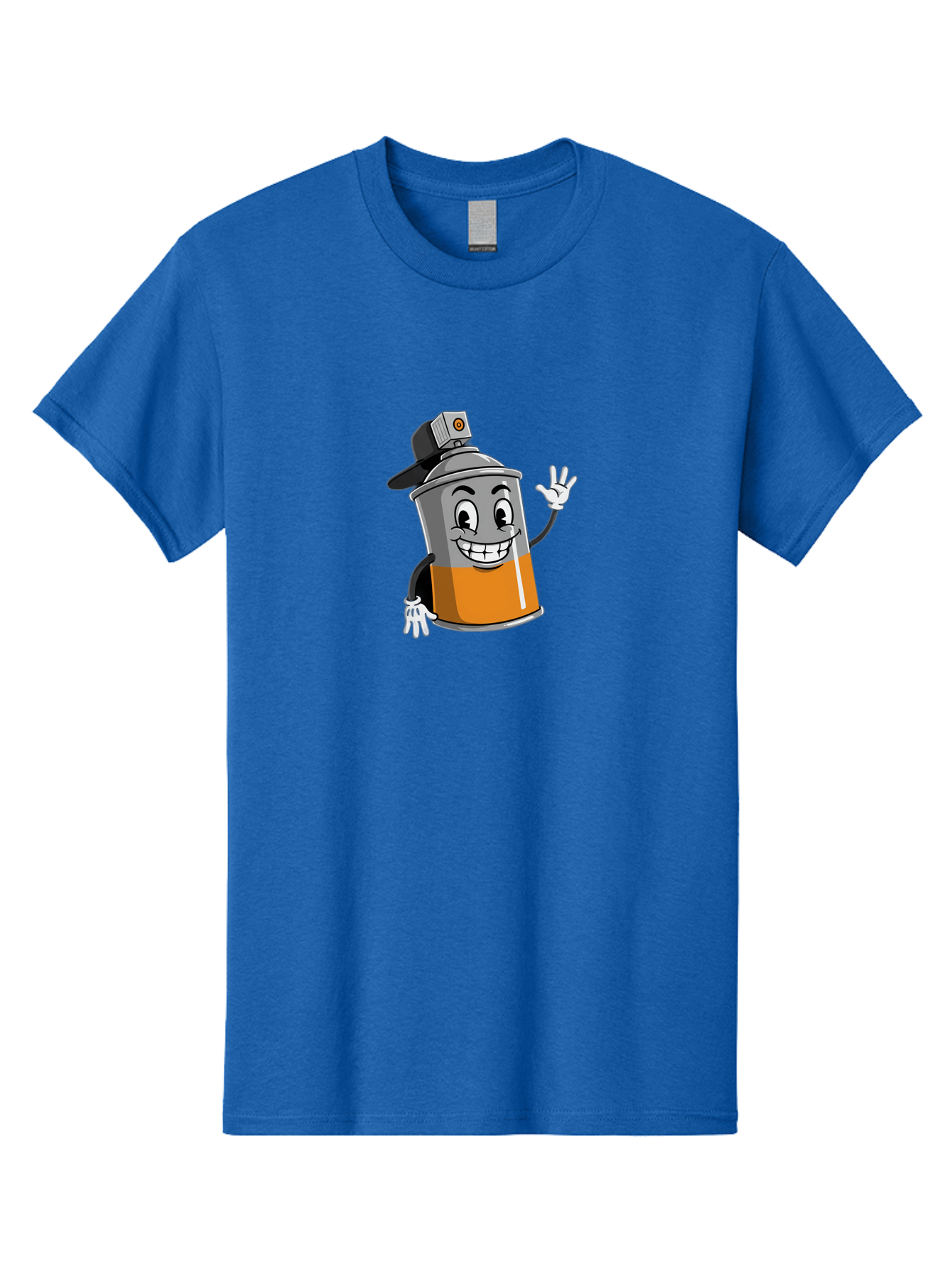 Spray-Paint-Can Men'S Graphic Tee, 100% Cotton, Comfortable Casual Summer Wear, Machine Washable, Cartoon Character, Spray Paint Can, Smiling Face, Street Art, Graffiti, Vibrant Colors, Playful Design, Happy Vibe Bad695